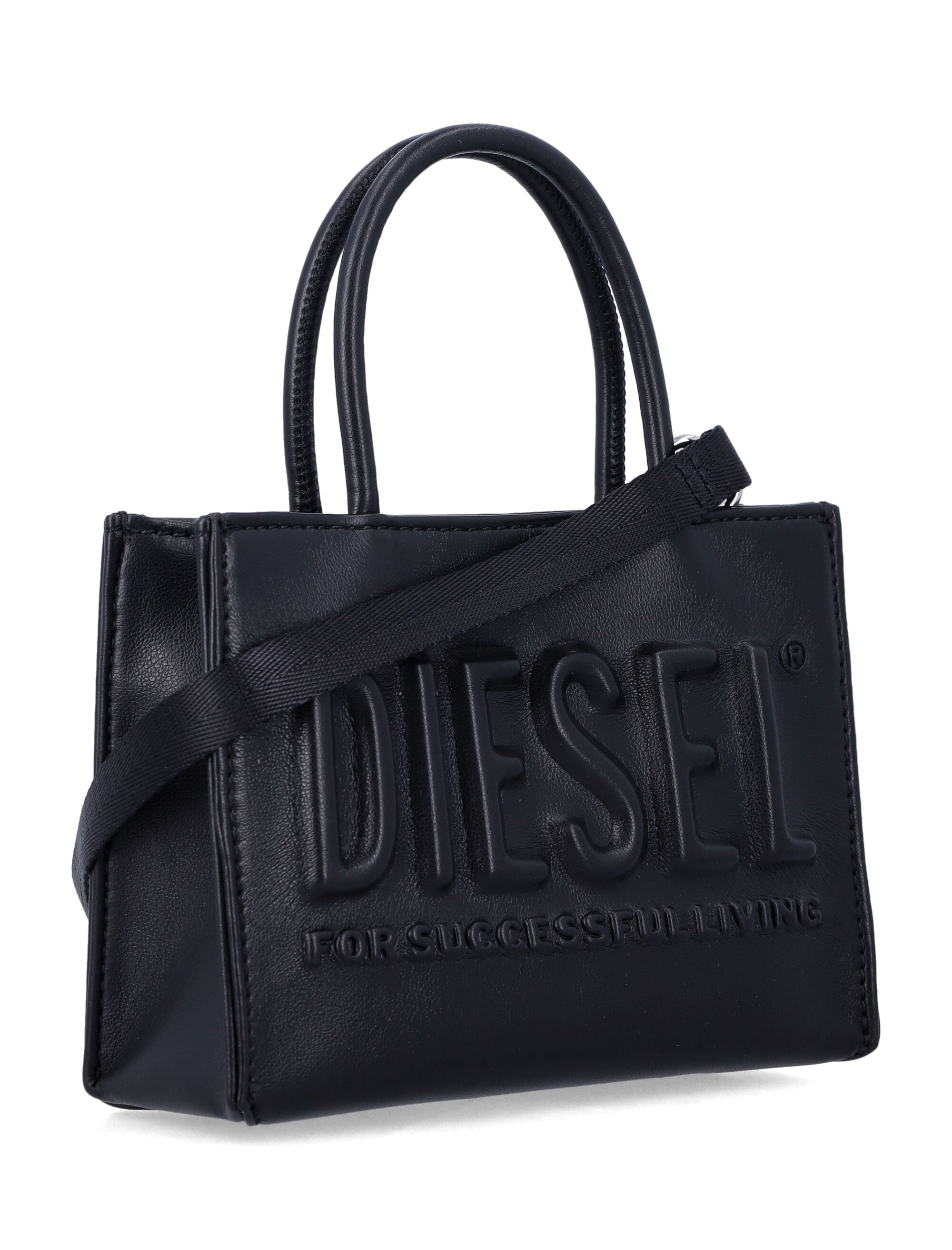 Diesel Dsl 3D mini bag for girls Black Polyurethane Tote