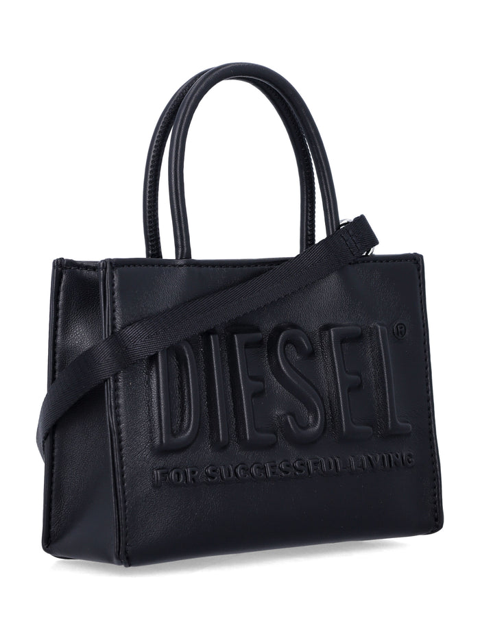 Diesel Dsl 3D mini bag for girls Black Polyurethane Tote