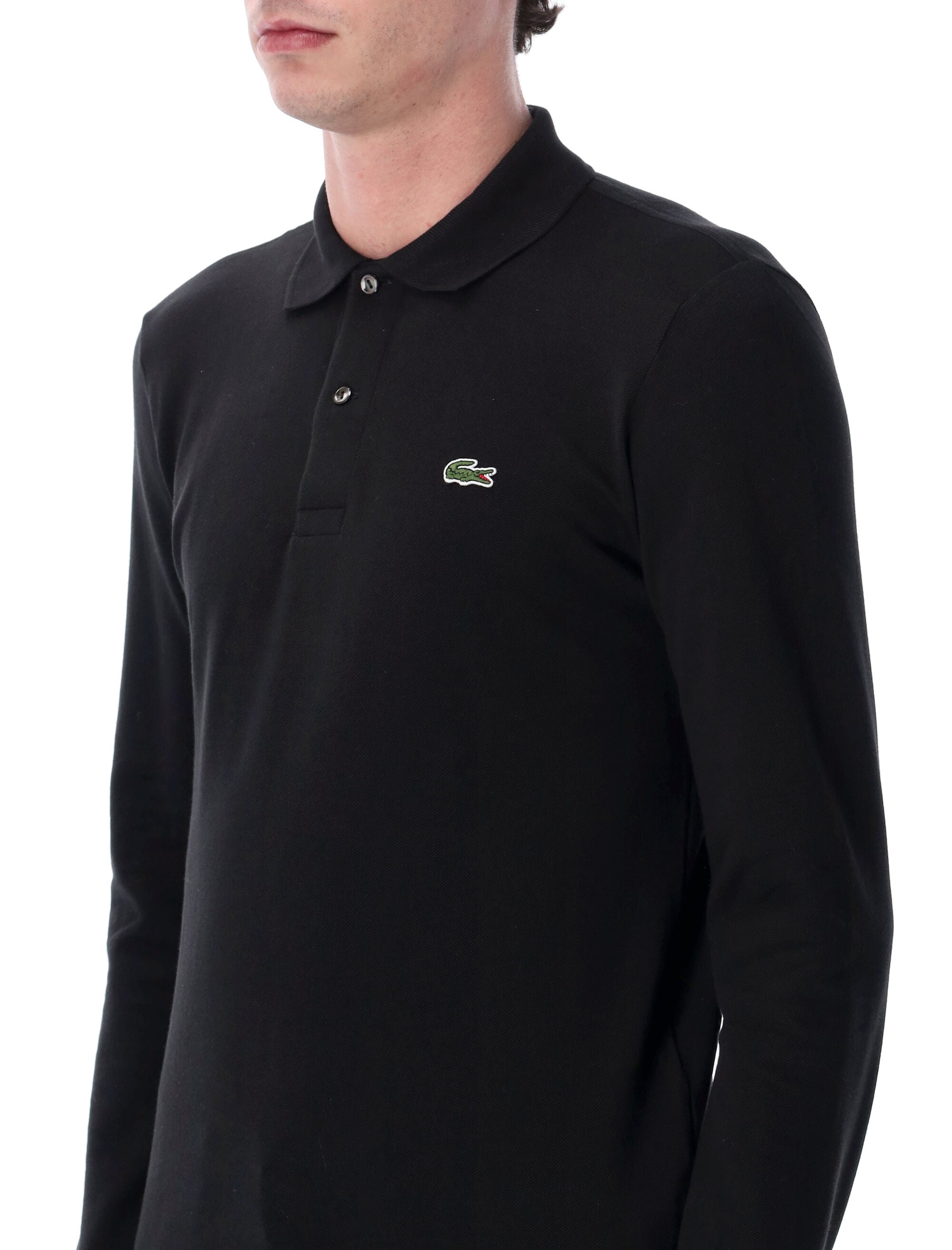 Lacoste long-sleeve classic polo Black Cotton Tshirt