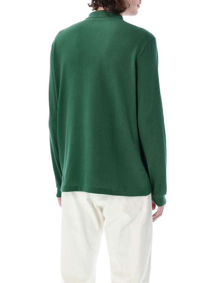 Lacoste Long-Sleeve Classic Polo Green Cotton Tshirt