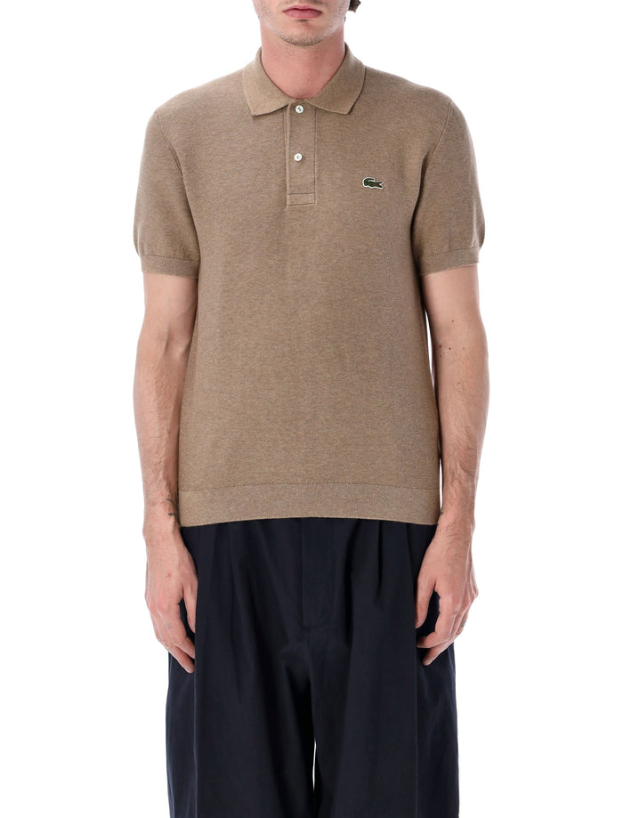 Lacoste Bouclé Knit Polo Classic Fit Khaki Cotton T-shirt