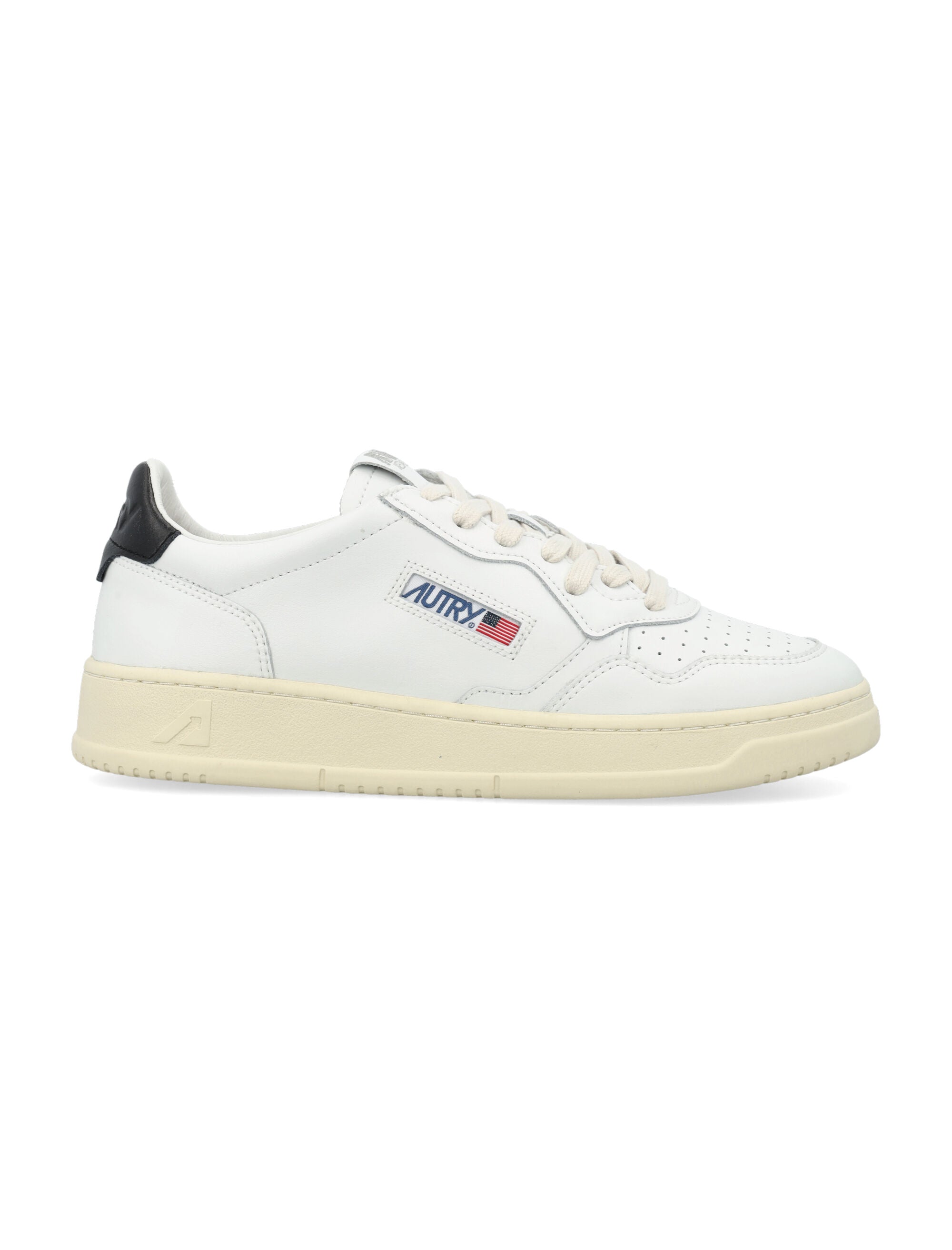 Autry Medalist Leather Low Sneakers - White Black Upper