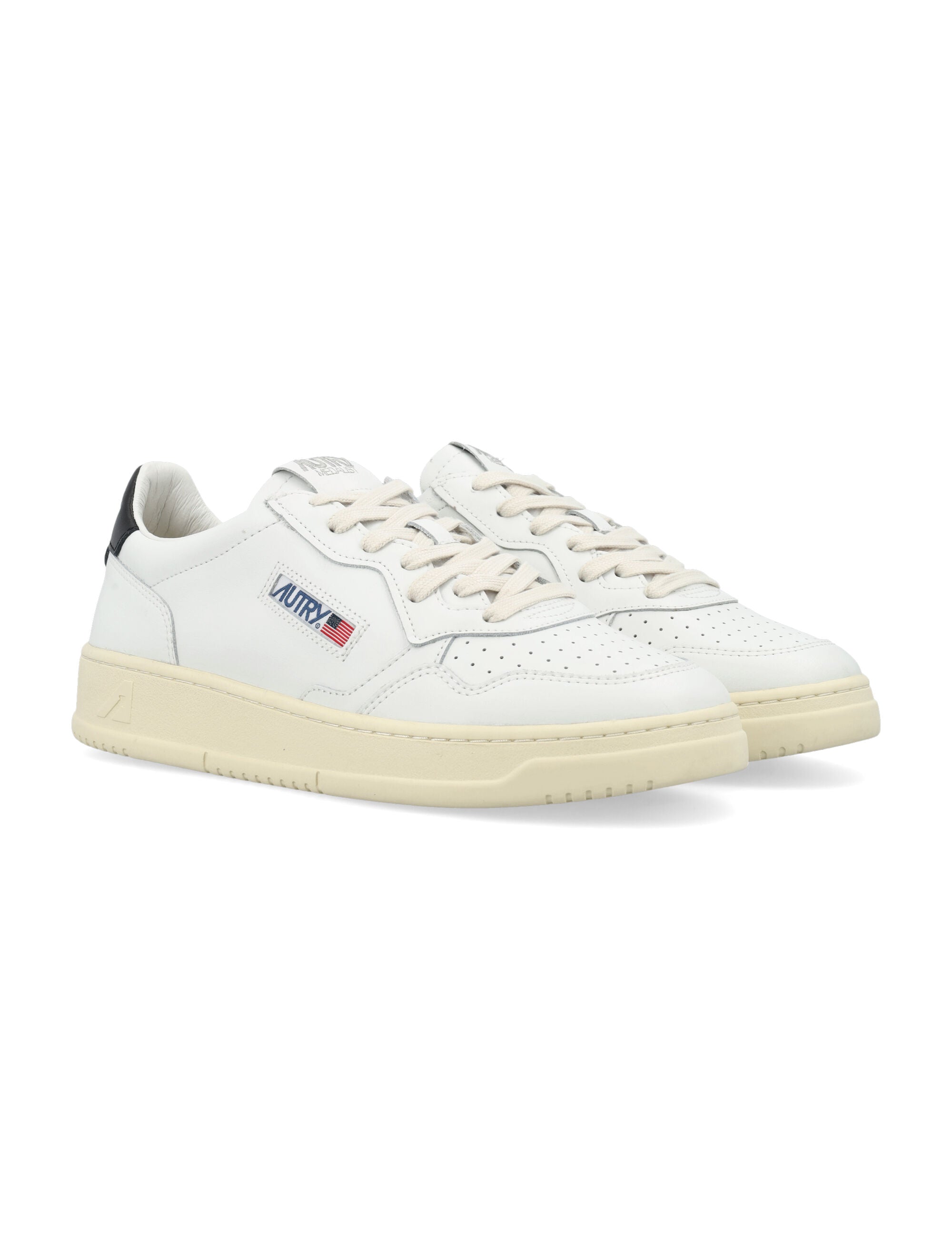 Autry Medalist Leather Low Sneakers - White Black Upper