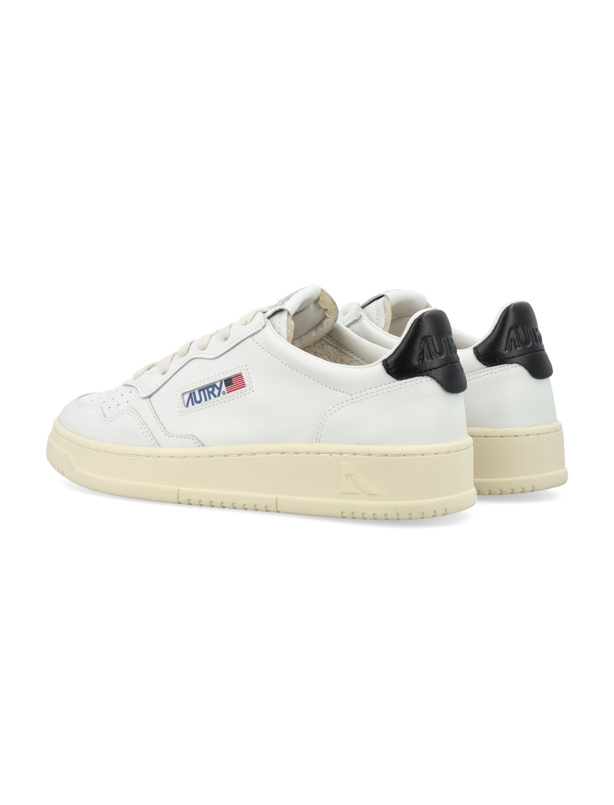 Autry Medalist Leather Low Sneakers - White Black Upper