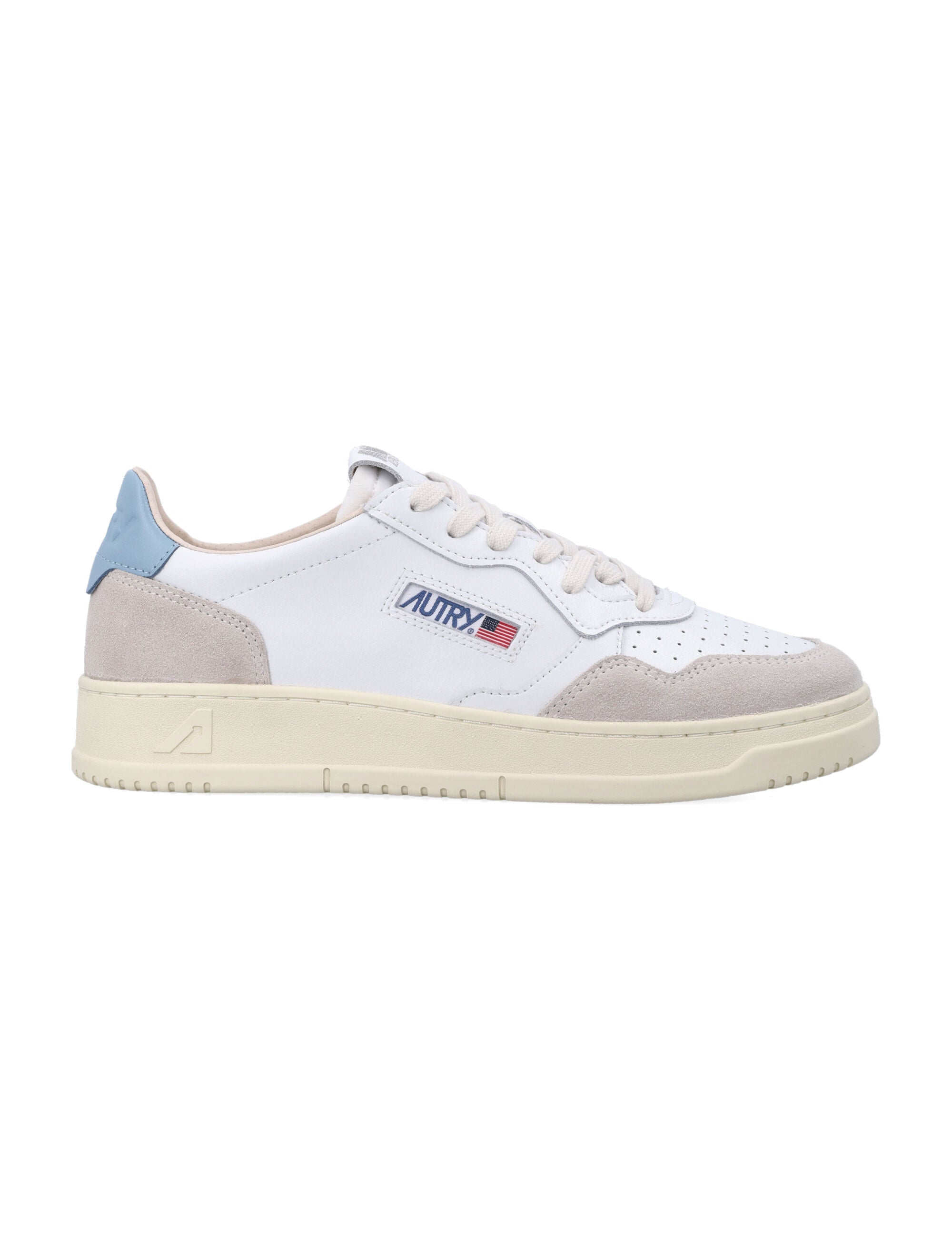 Autry Medalist Low White & Forget Me Not Suede Sneakers Upper