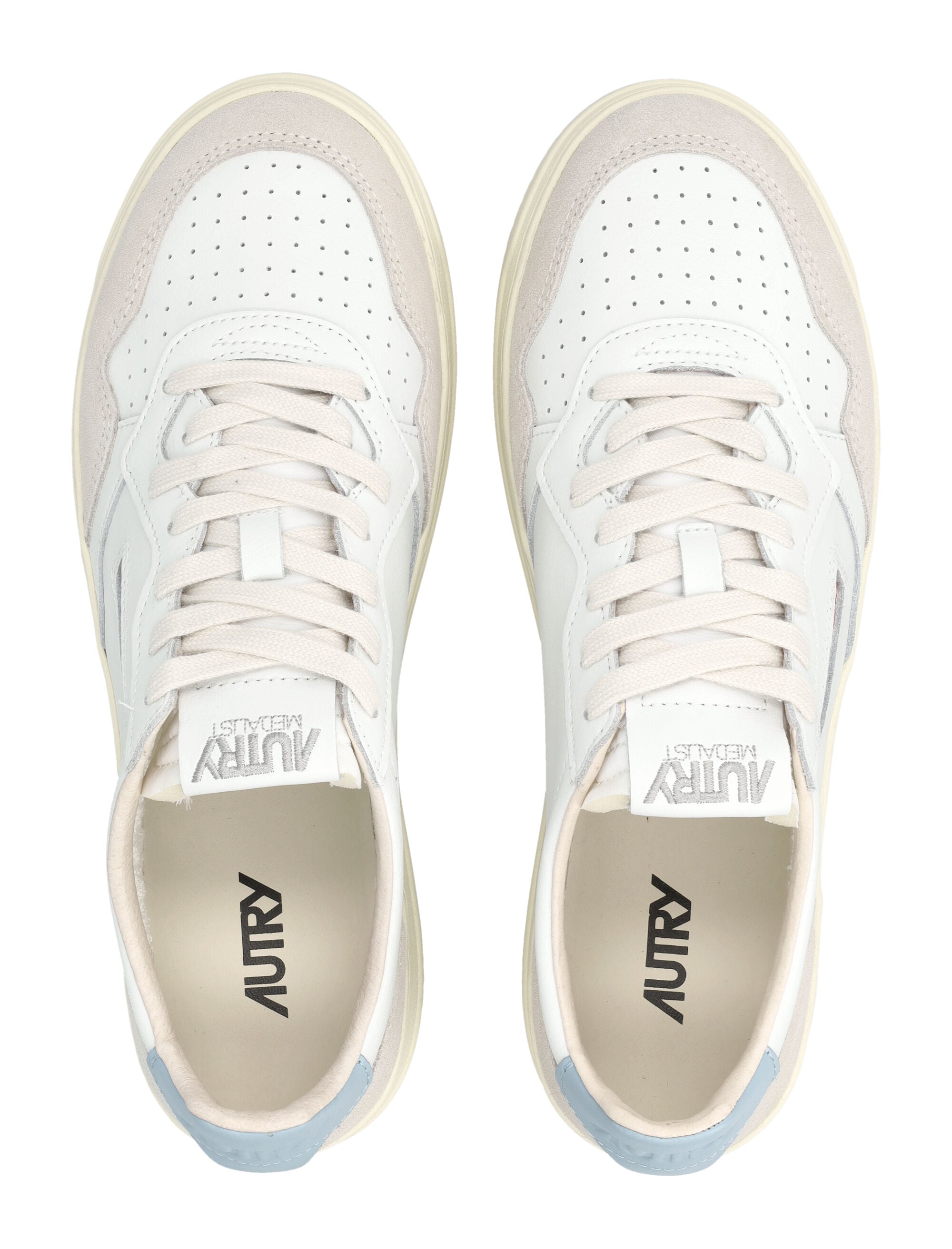 Autry Medalist Low White & Forget Me Not Suede Sneakers Upper