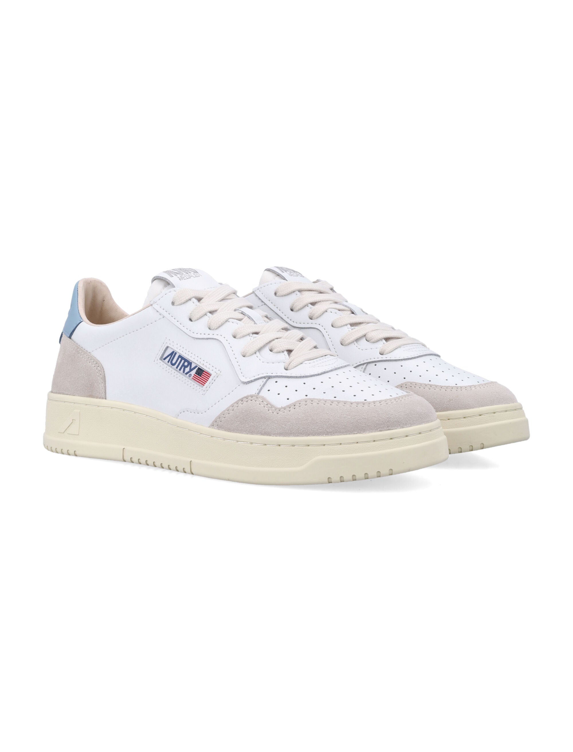 Autry Medalist Low White & Forget Me Not Suede Sneakers Upper