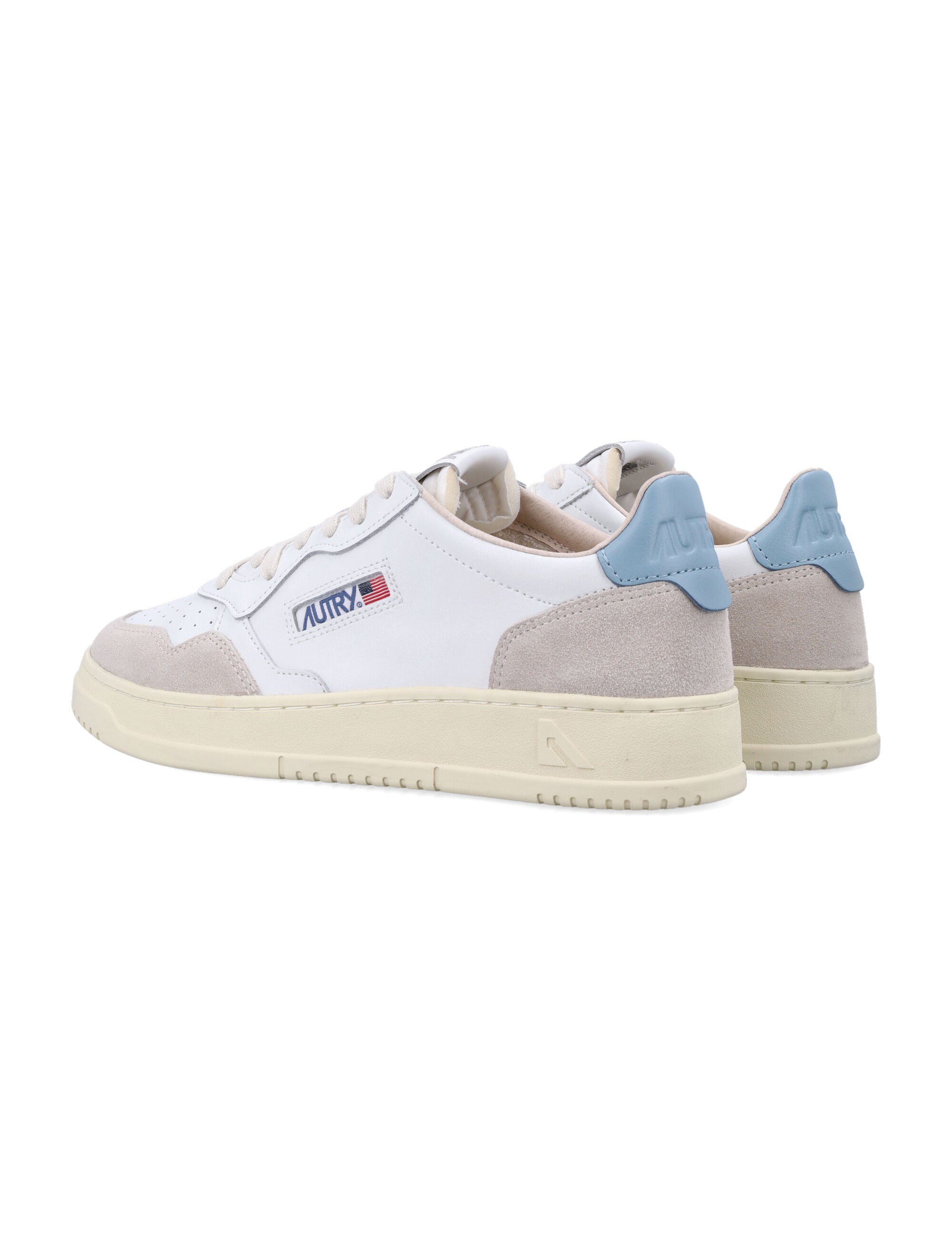 Autry Medalist Low White & Forget Me Not Suede Sneakers Upper