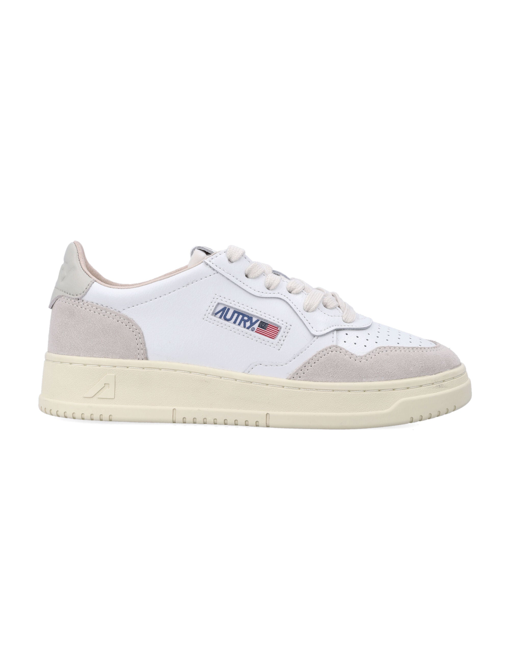 Autry Medalist Low White & Pelican Suede Sneakers Upper