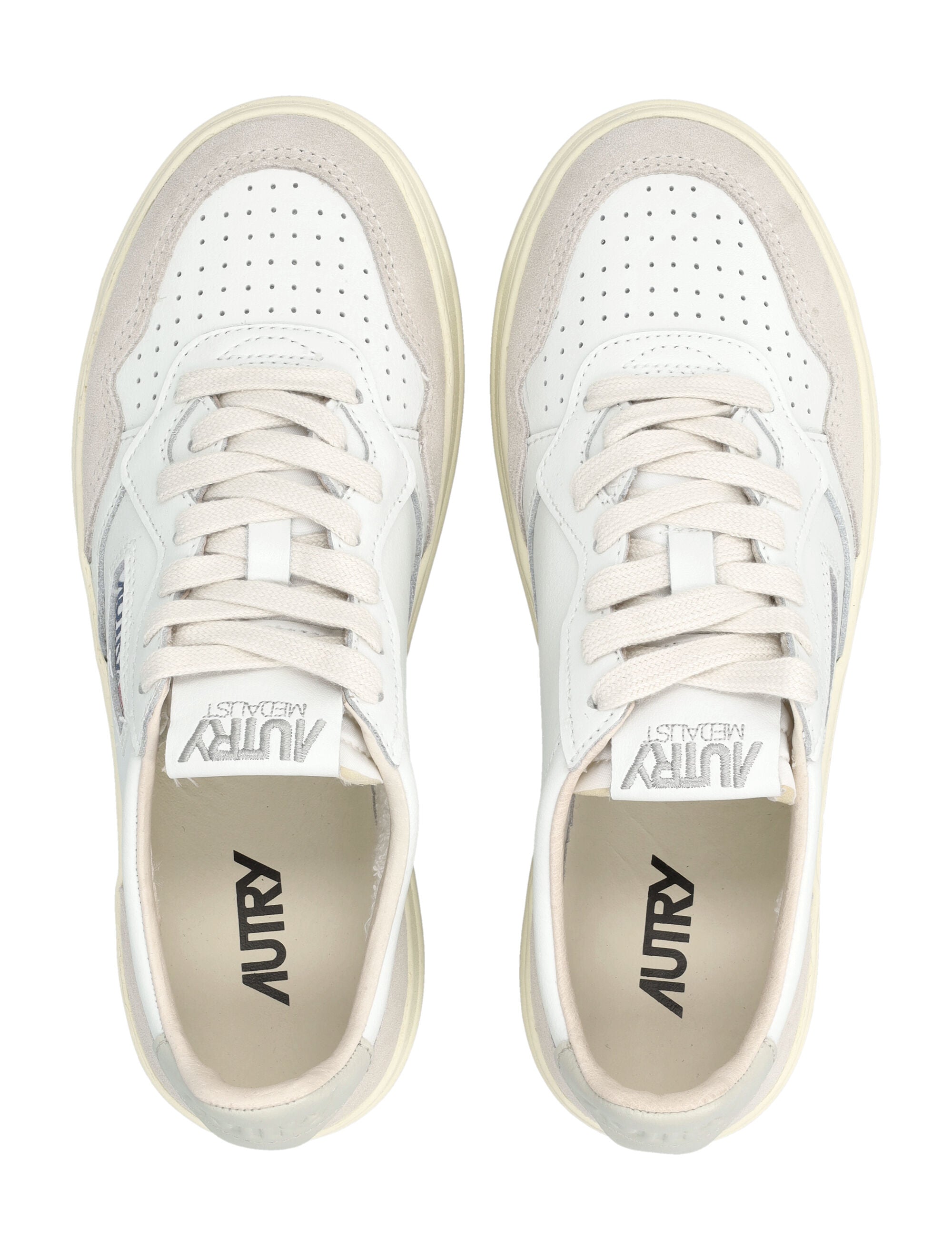 Autry Medalist Low White & Pelican Suede Sneakers Upper
