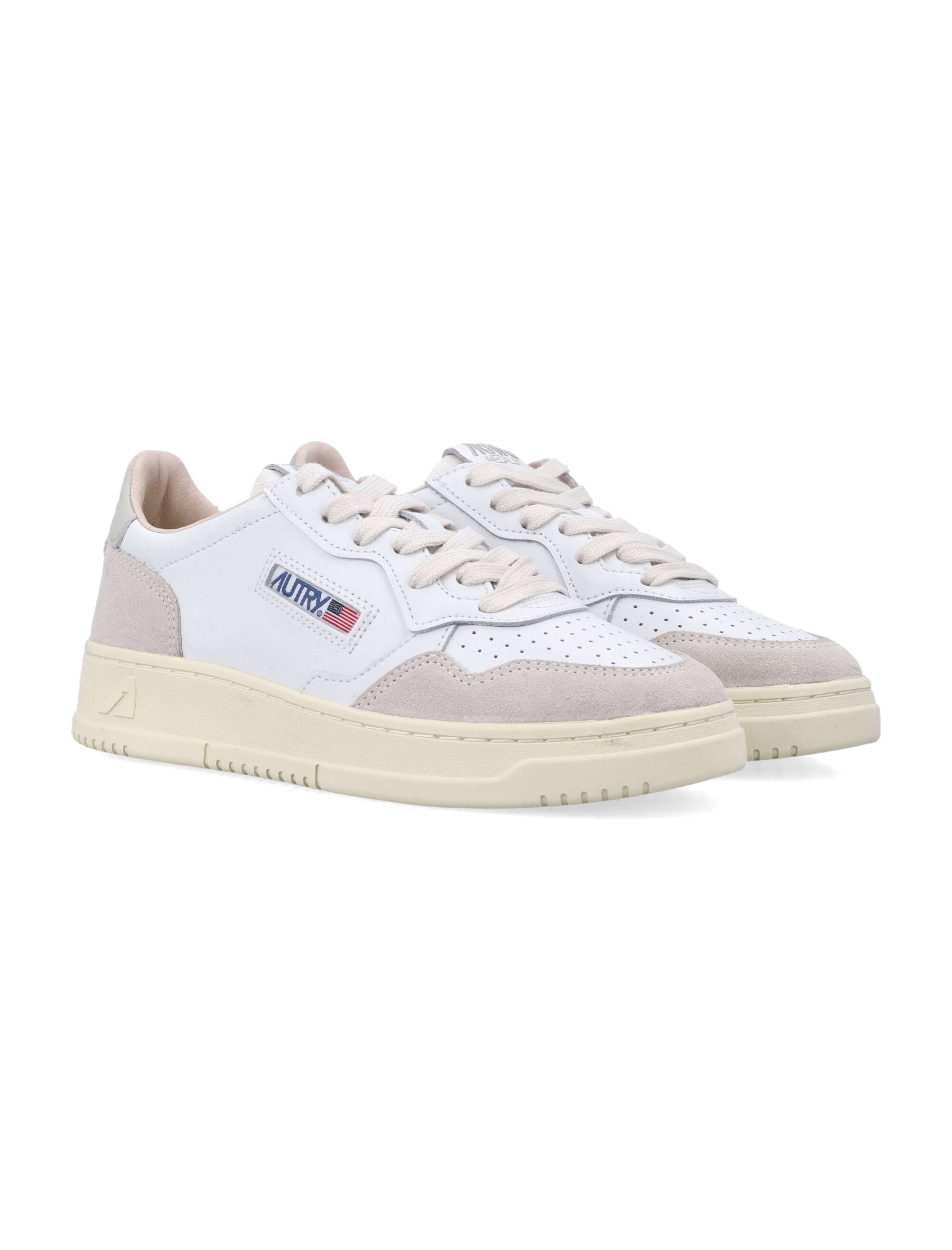 Autry Medalist Low White & Pelican Suede Sneakers Upper