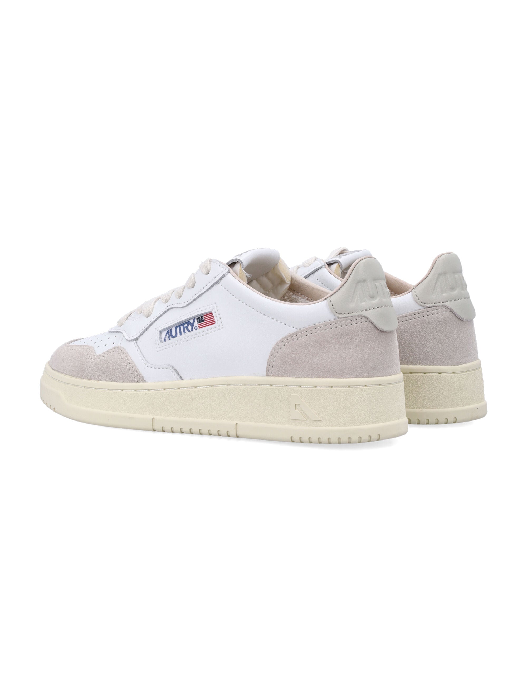 Autry Medalist Low White & Pelican Suede Sneakers Upper