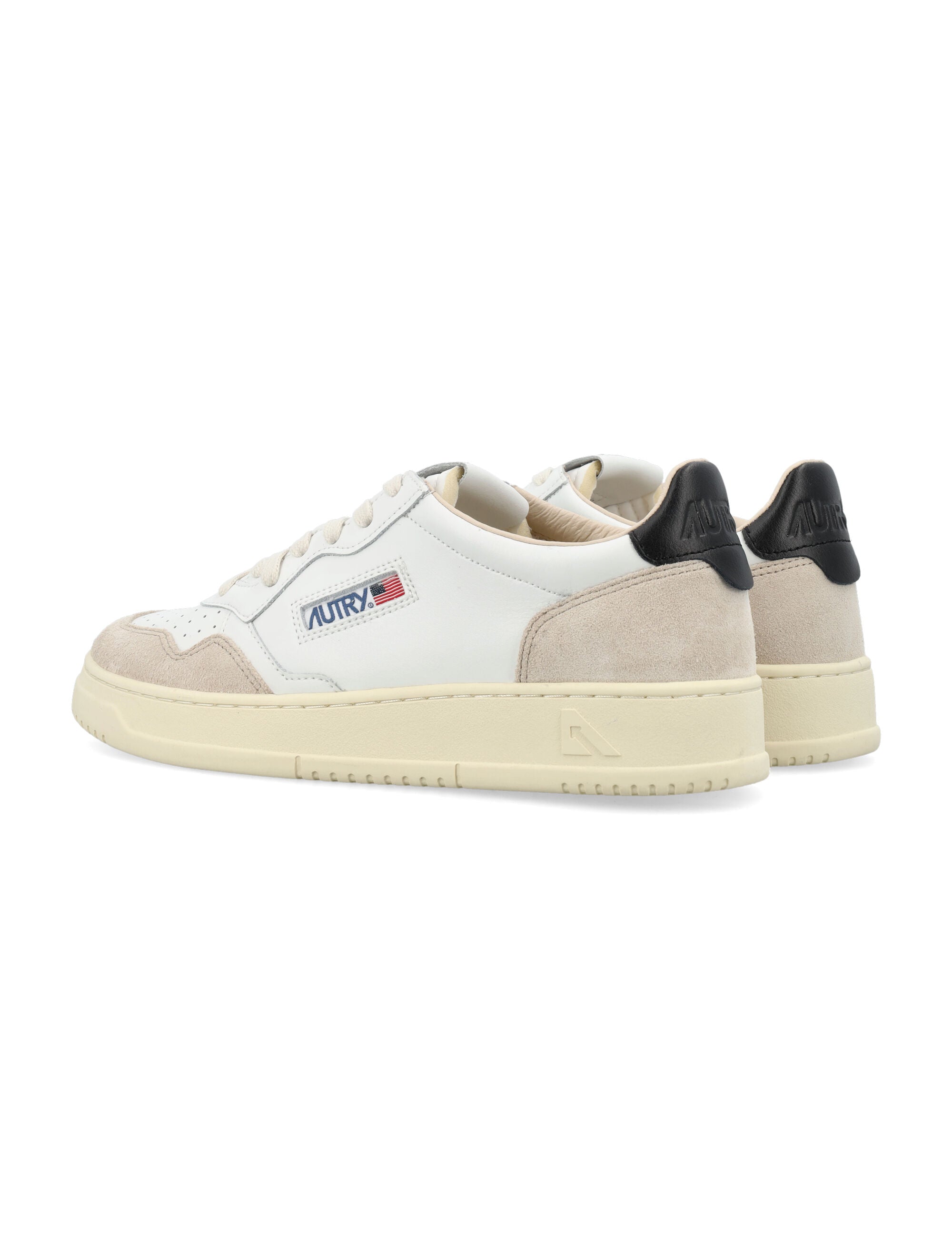 Autry Medalist Leather And Suese Low Sneakers - White Black Upper