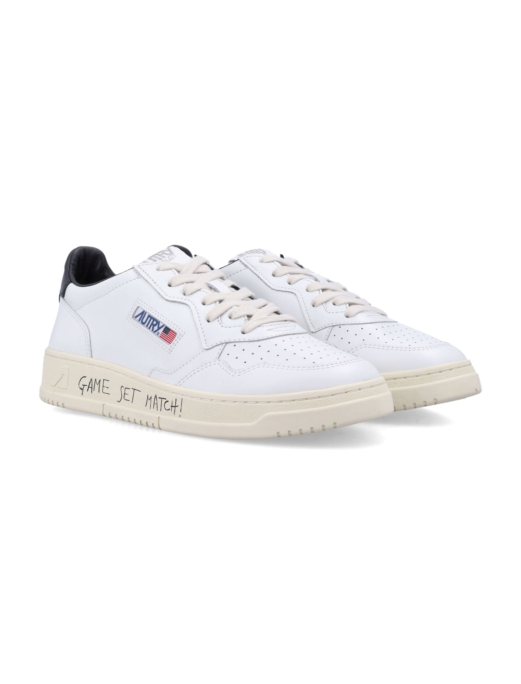 Autry Medalist Low White & Black Leather Sneakers Upper