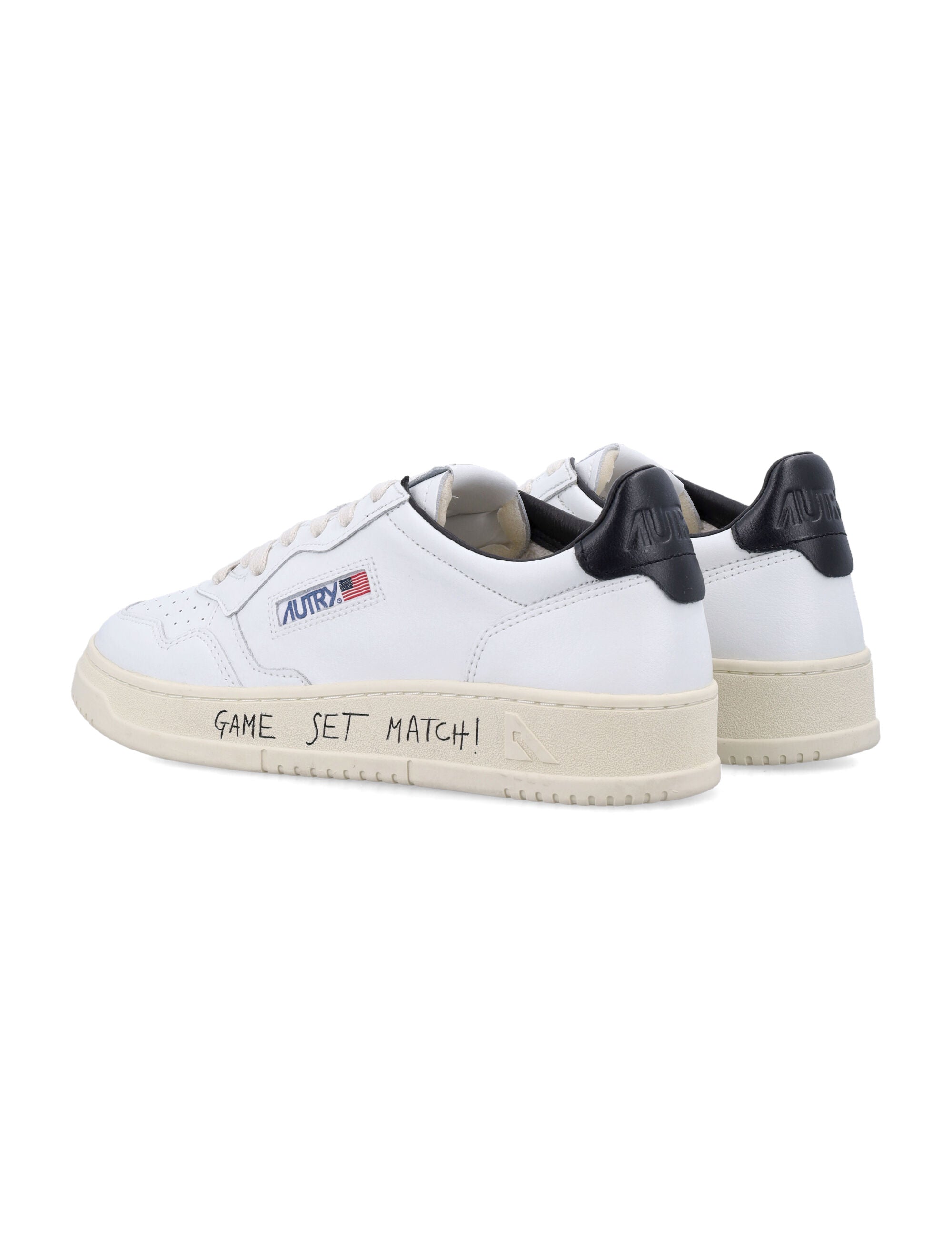 Autry Medalist Low White & Black Leather Sneakers Upper