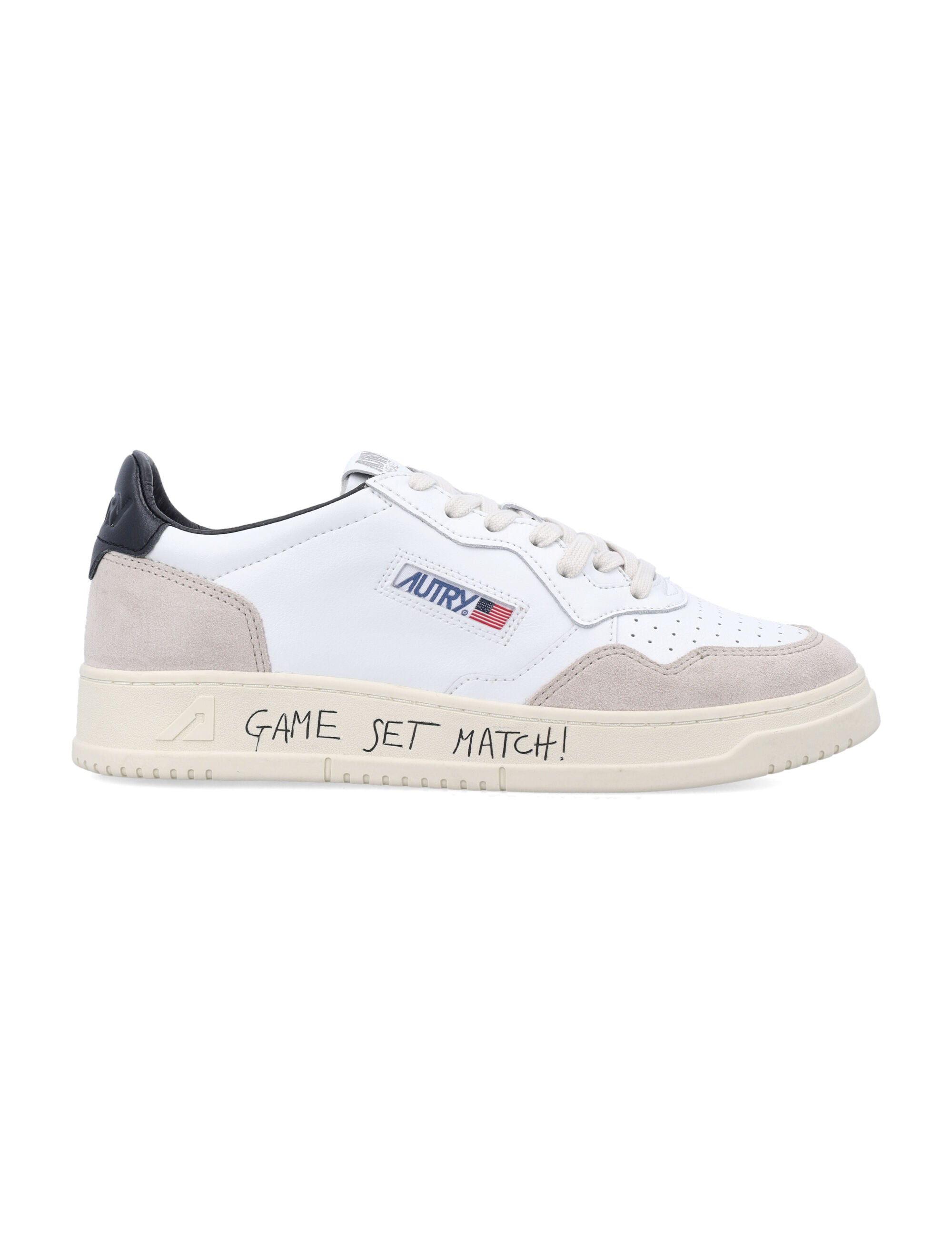 Autry Medalist Low White & Black Leather And Suede Sneakers Upper