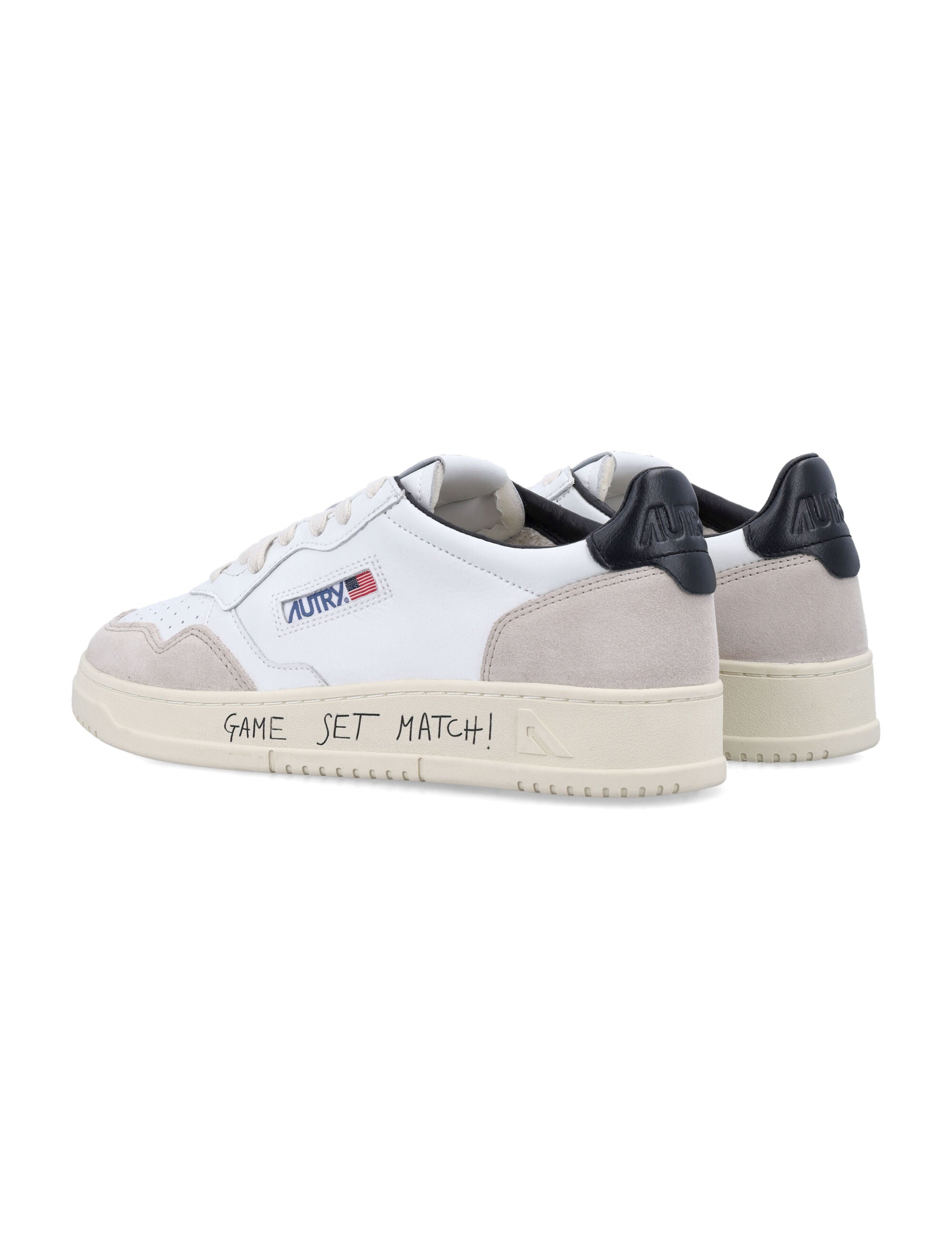 Autry Medalist Low White & Black Leather And Suede Sneakers Upper