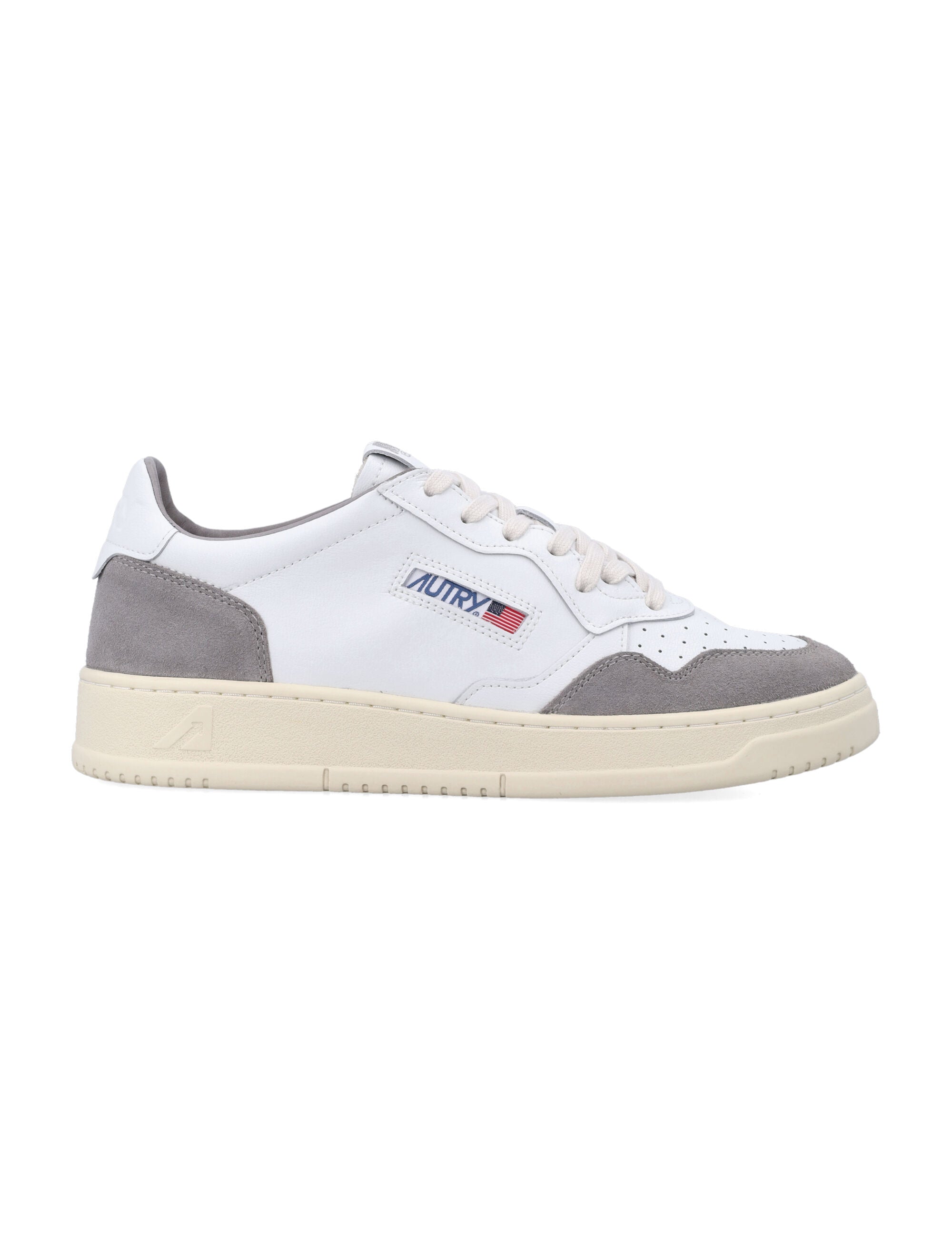 Autry Medalist Low White Leather & Vapor Suede Sneakers Upper