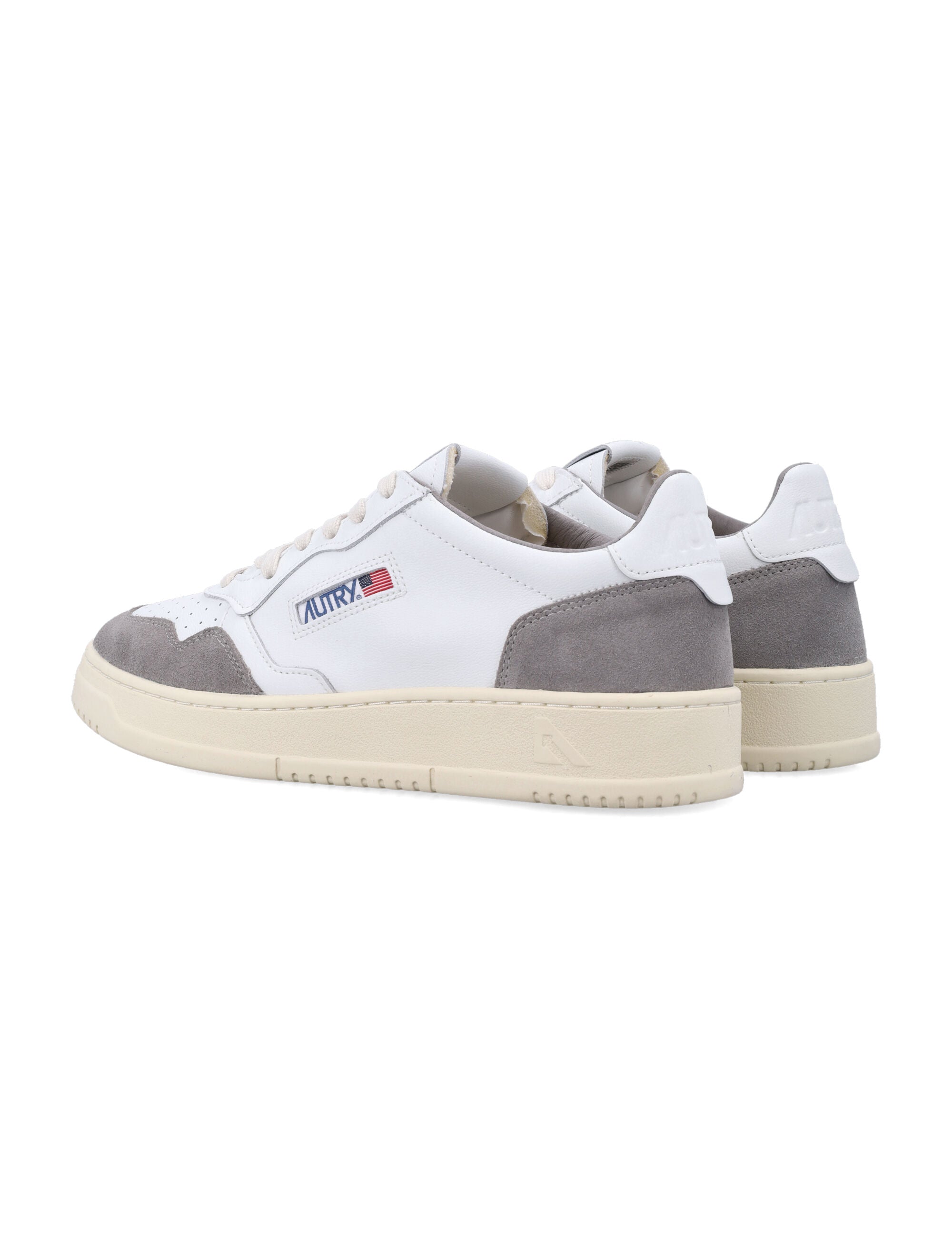Autry Medalist Low White Leather & Vapor Suede Sneakers Upper