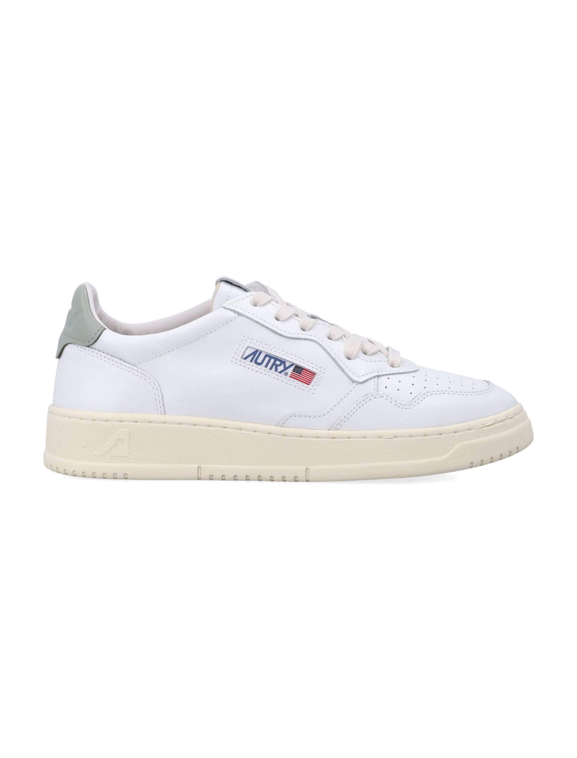 Autry Medalist Leather Low Sneakers - White See Grass Sea Upper