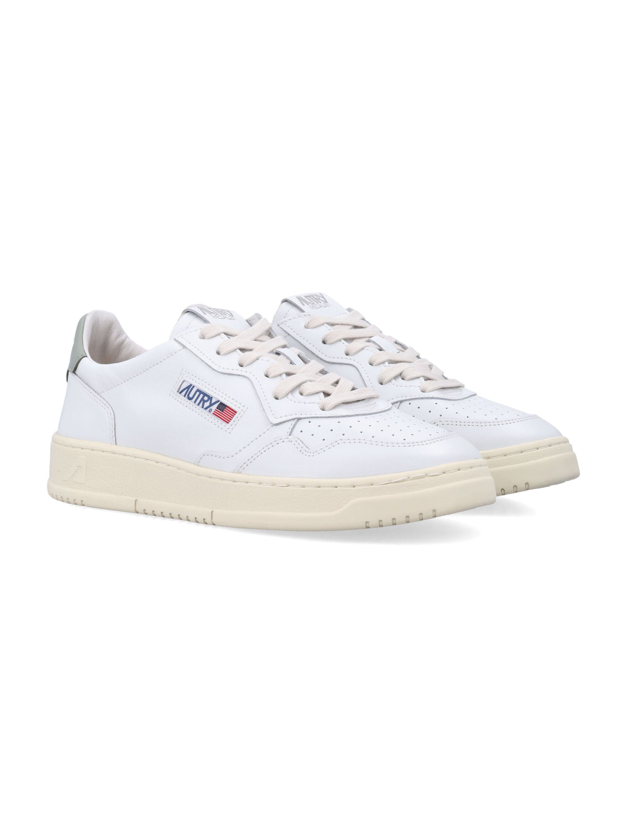 Autry Medalist Leather Low Sneakers - White See Grass Sea Upper