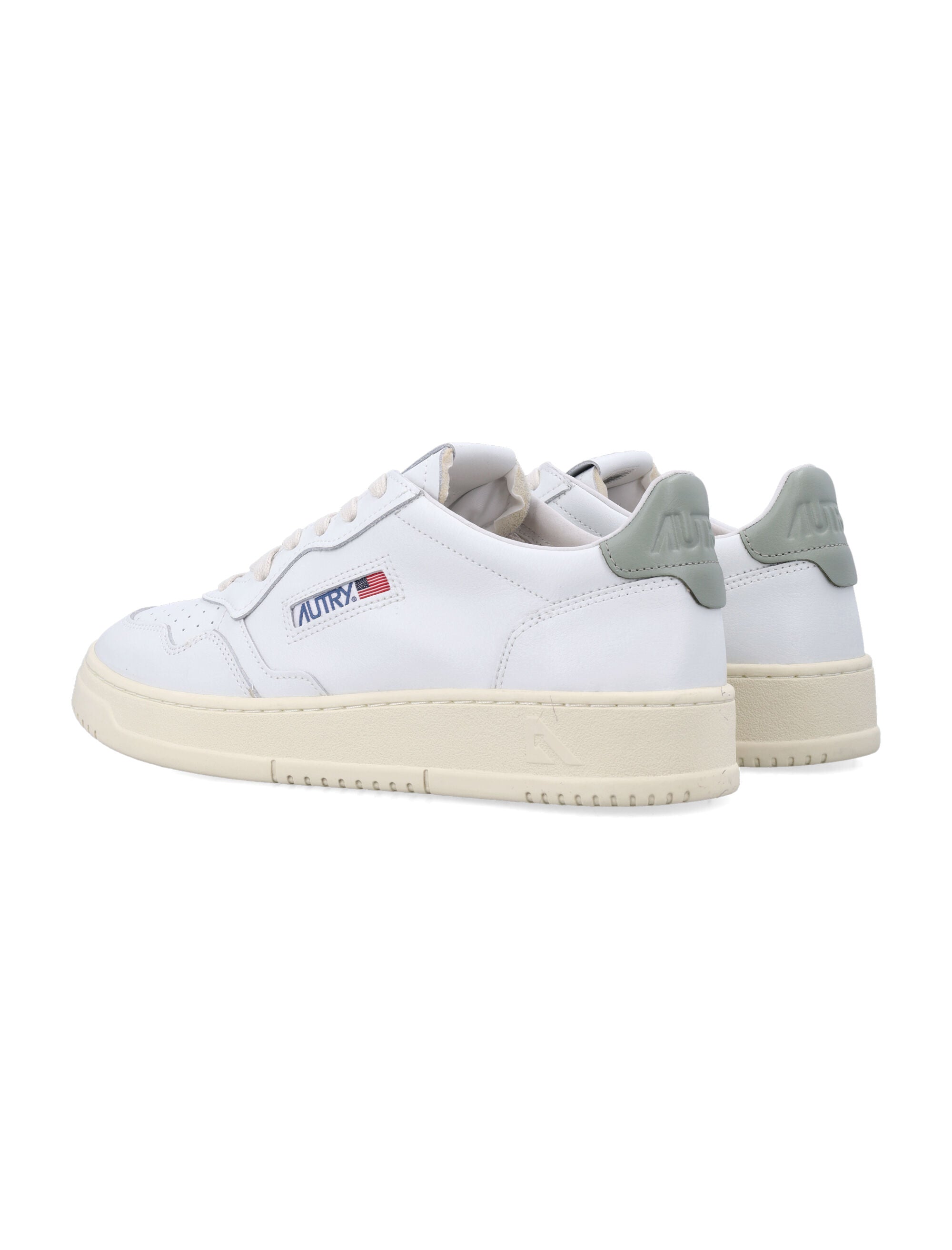 Autry Medalist Leather Low Sneakers - White See Grass Sea Upper
