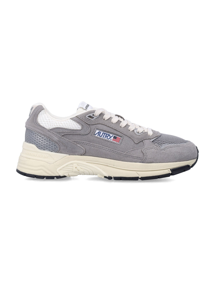 Autry Hyperway mesh & suede grey sneakers Plumbeo Marshmallow Upper