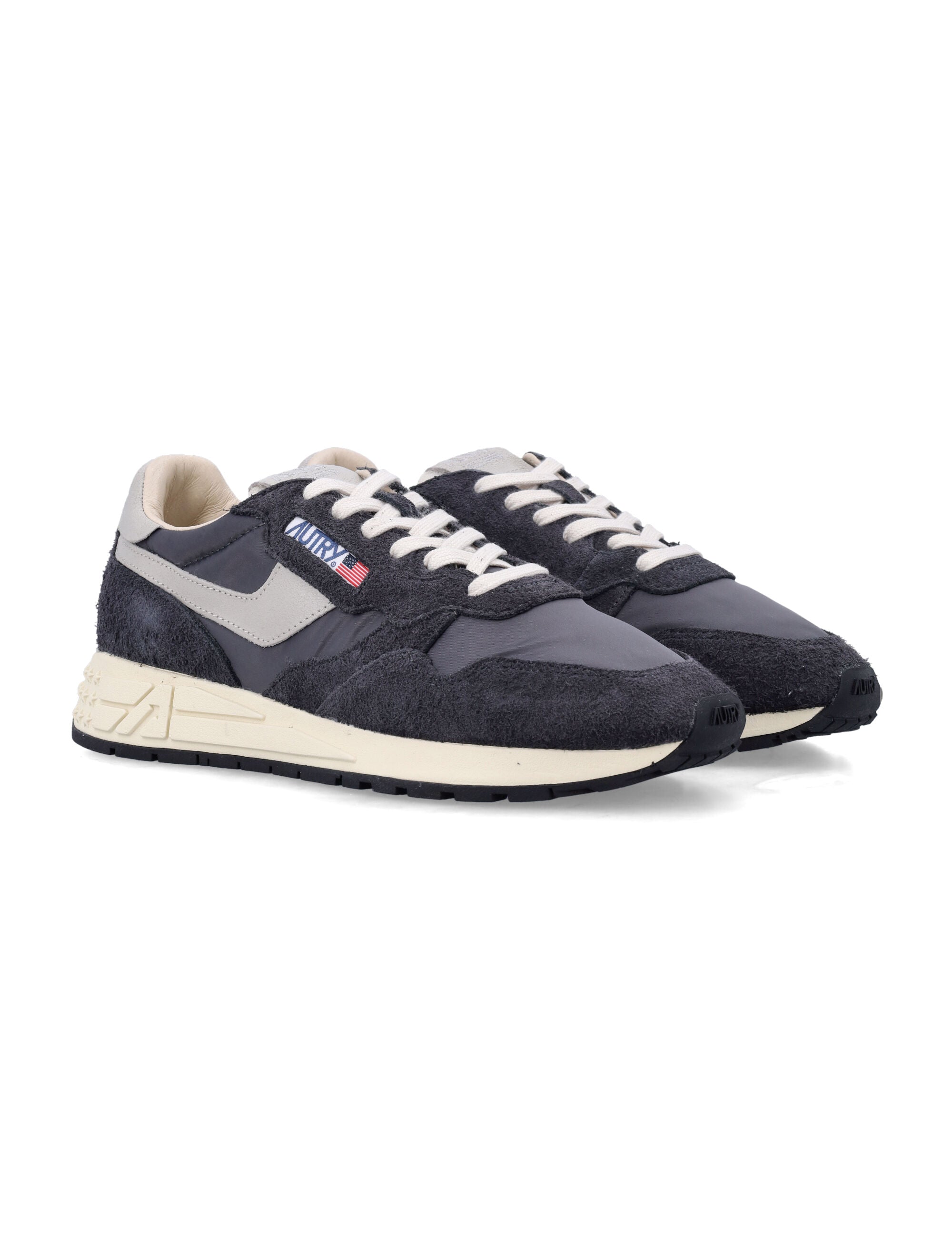 Autry Reelwind black nylon and suede sneakers White Upper
