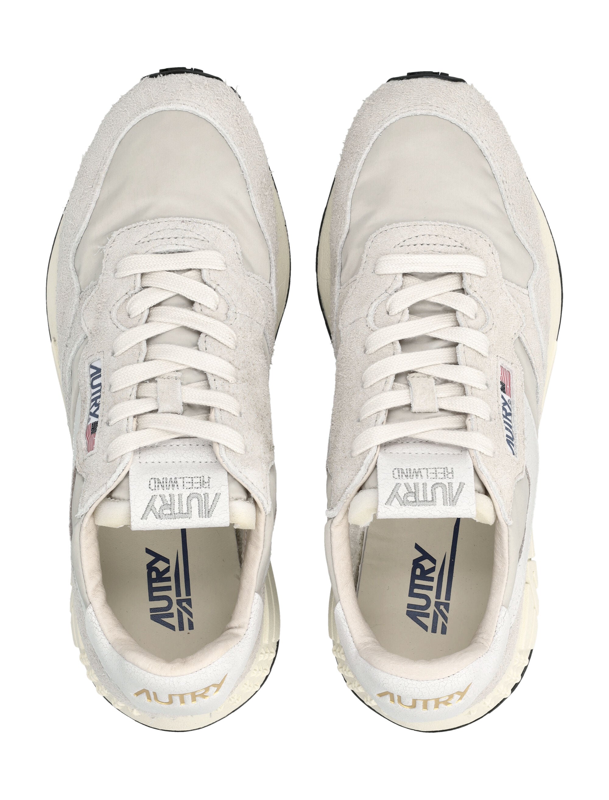 Autry Reelwind Low Hay Nylon & Suede Sneakers White Pelican Upper