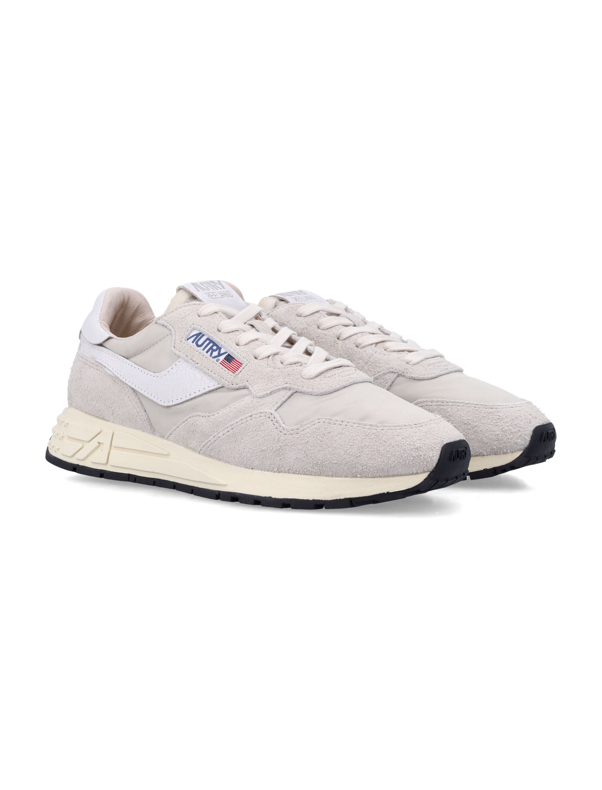 Autry Reelwind Low Hay Nylon & Suede Sneakers White Pelican Upper