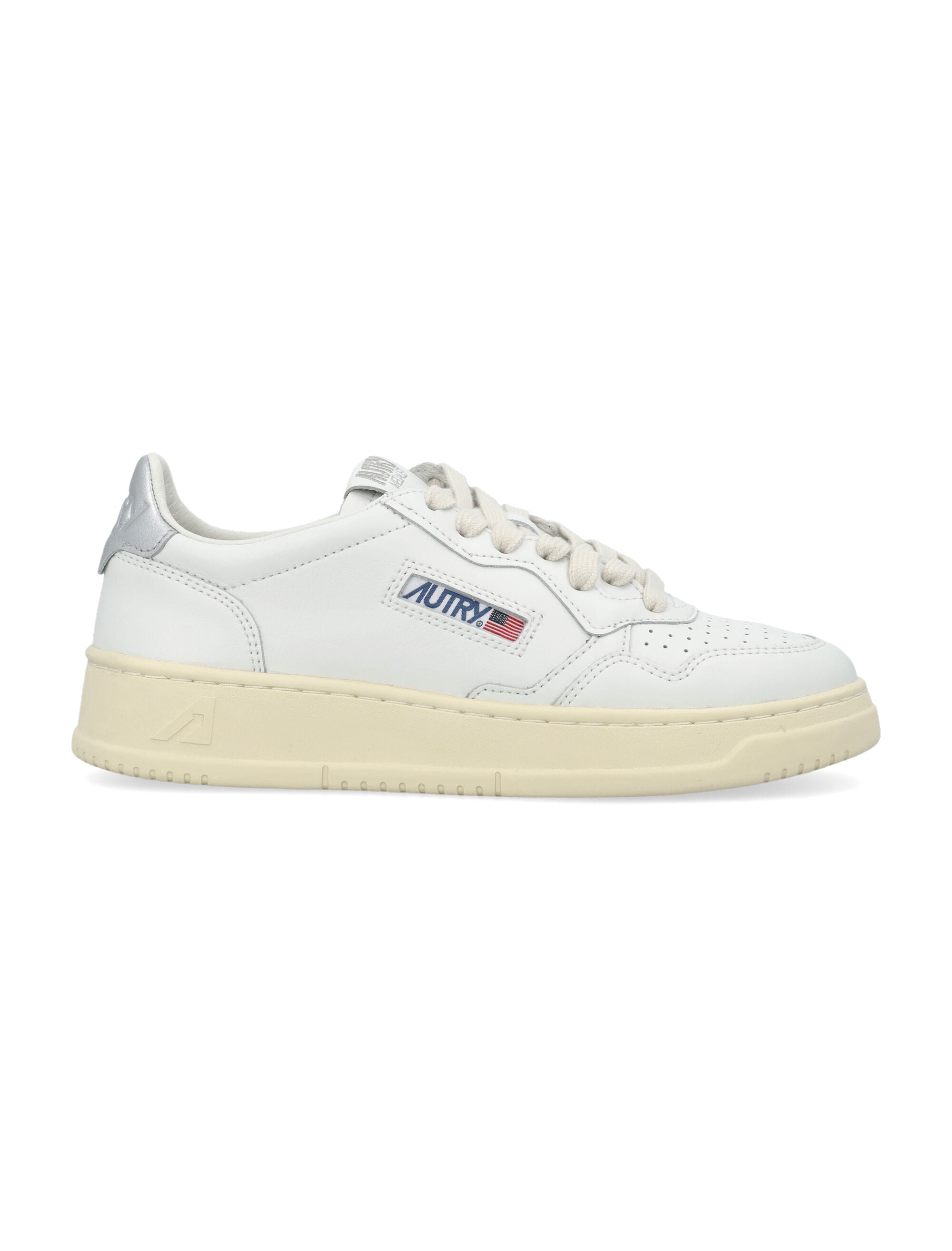 Autry Medalist Low Womens Sneakers - White Silver Upper