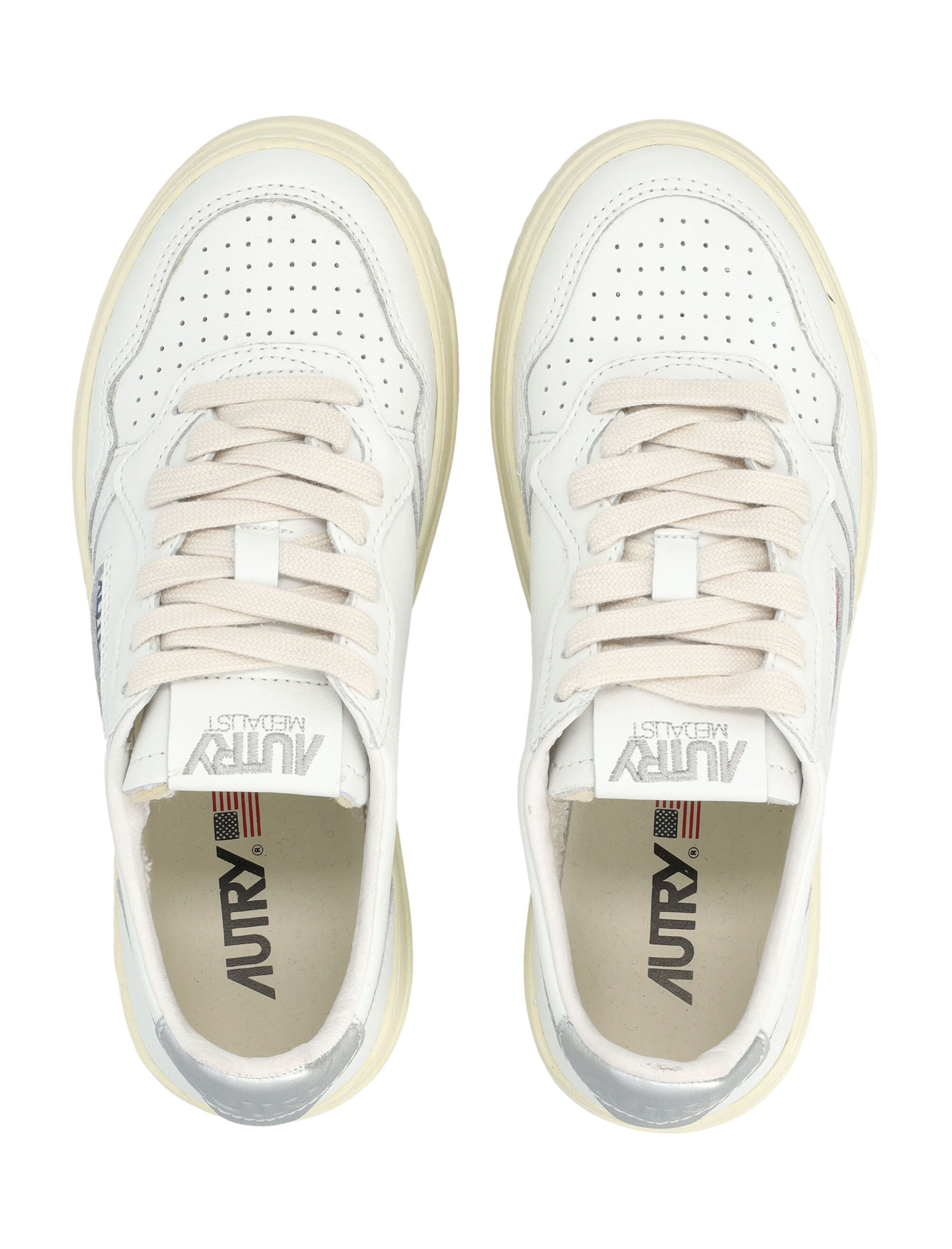 Autry Medalist Low Womens Sneakers - White Silver Upper