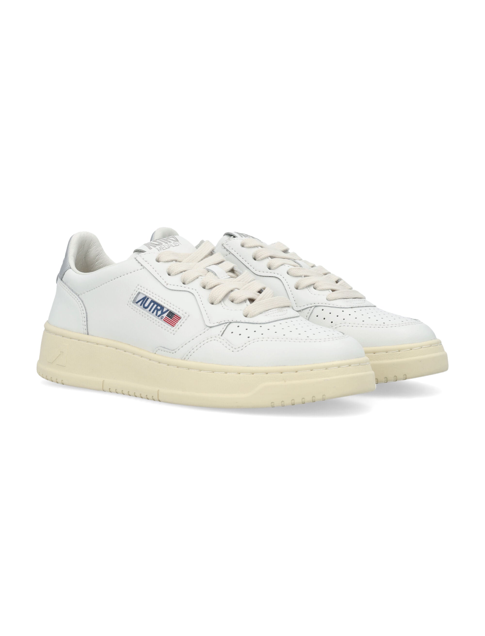 Autry Medalist Low Womens Sneakers - White Silver Upper