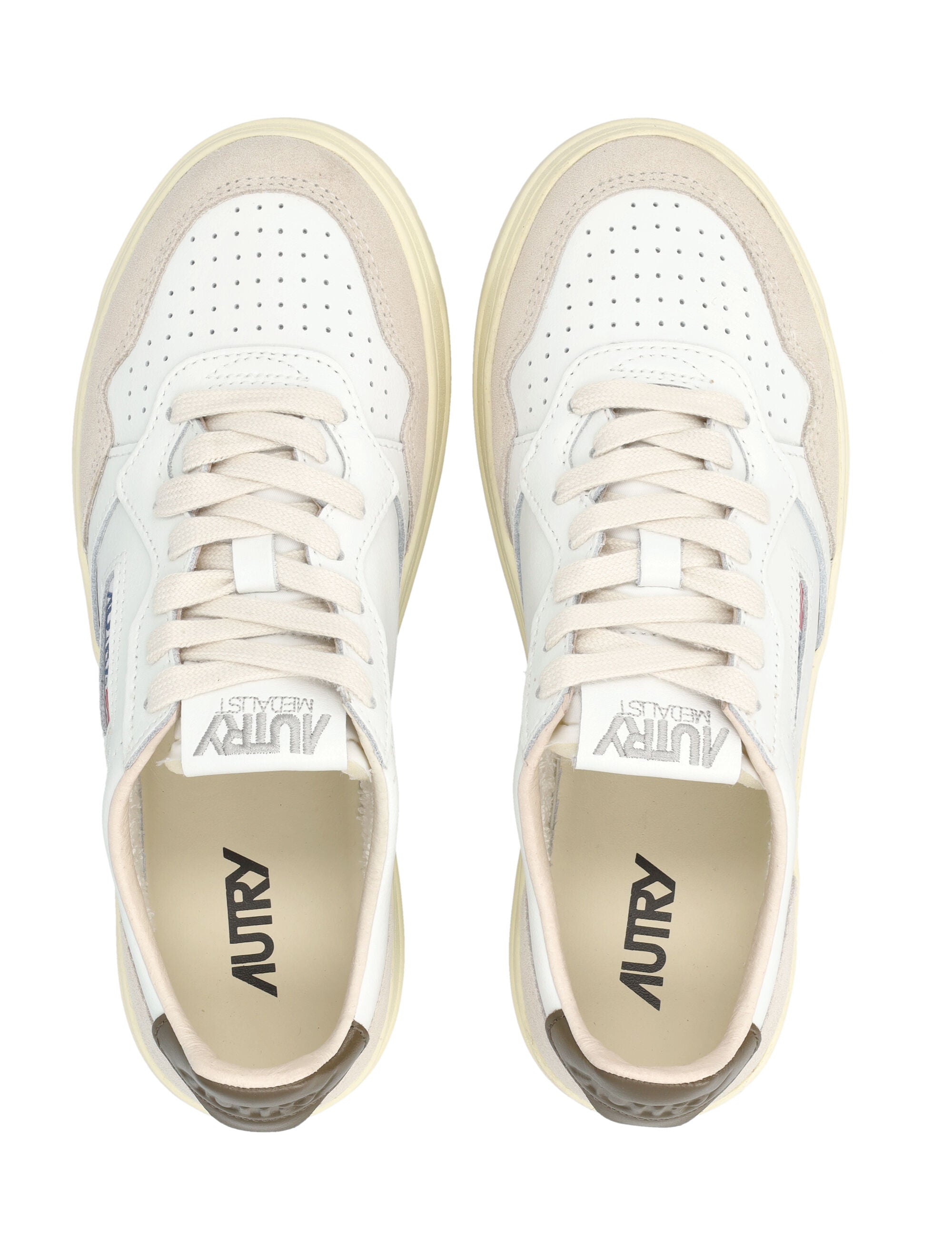 Autry Medalist Low white & teak womans sneakers Upper