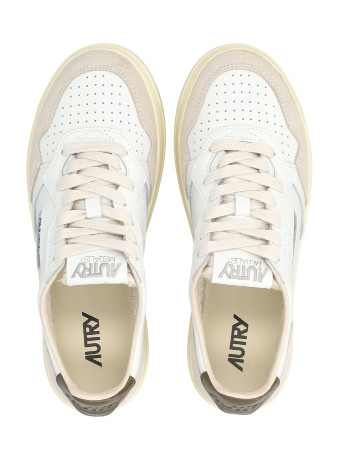 Autry Medalist Low white & teak womans sneakers Upper