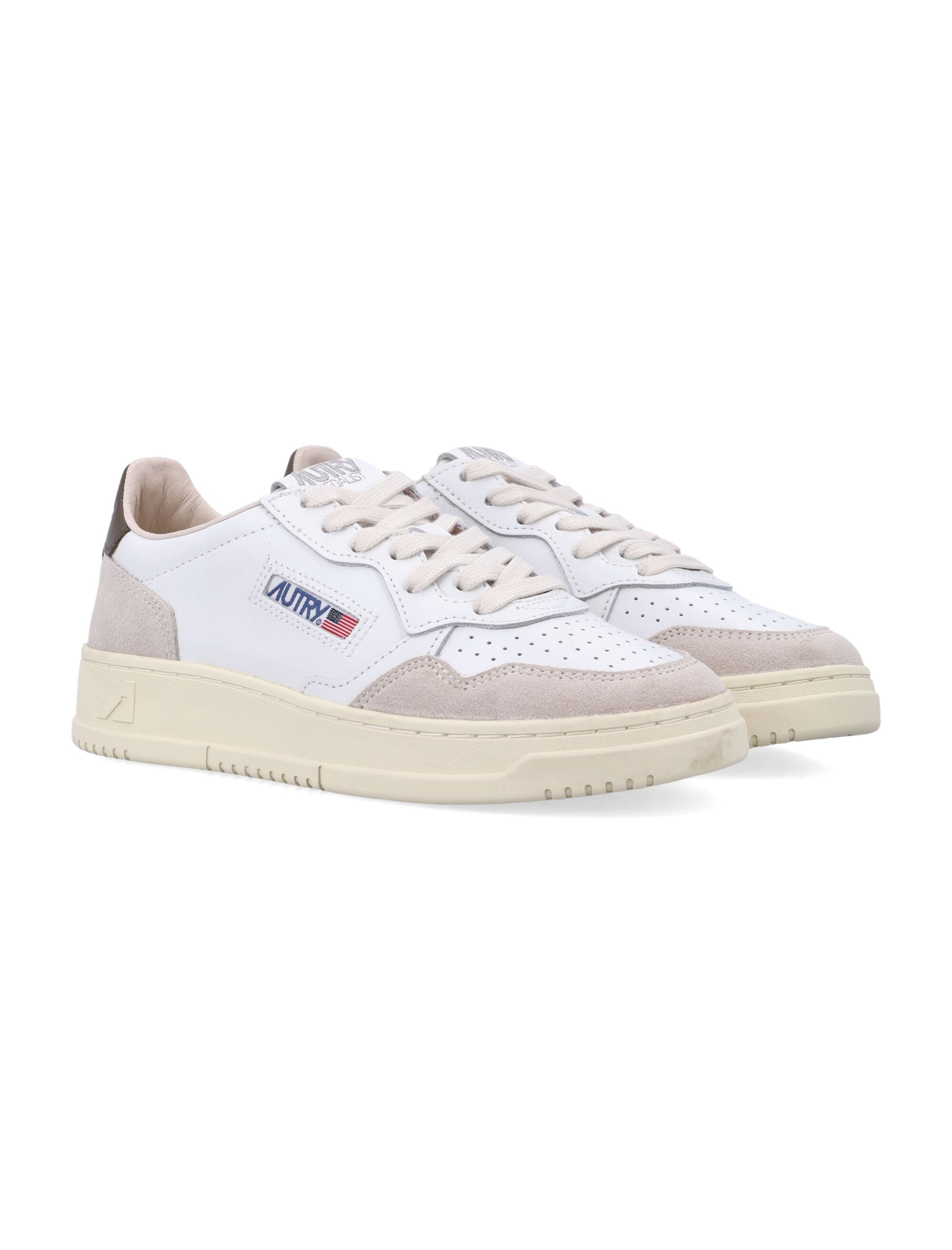 Autry Medalist Low white & teak womans sneakers Upper