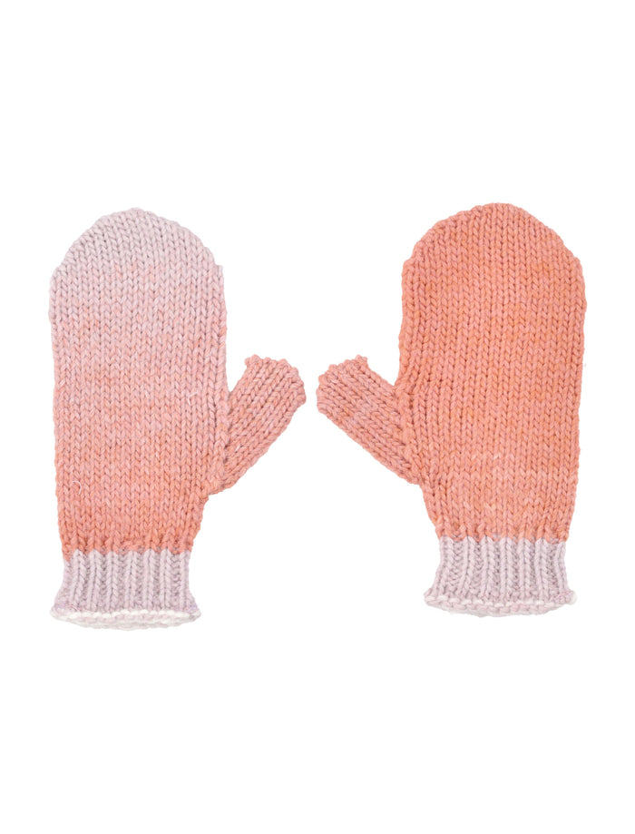 Il Gufo Gradient Wool-Blend Mittens Pink Acrylic Glove
