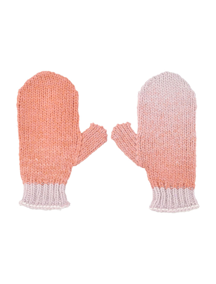 Il Gufo Gradient Wool-Blend Mittens Pink Acrylic Glove