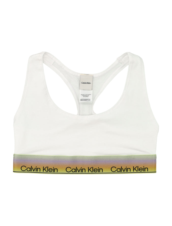Calvin Klein Multicolor Logo Band Bralette White Cotton Bra