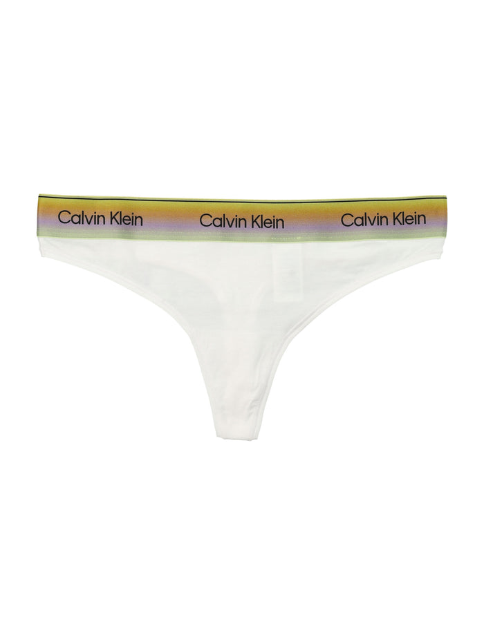 Calvin Klein Multicolor Logo Band Thong White Cotton Underwear