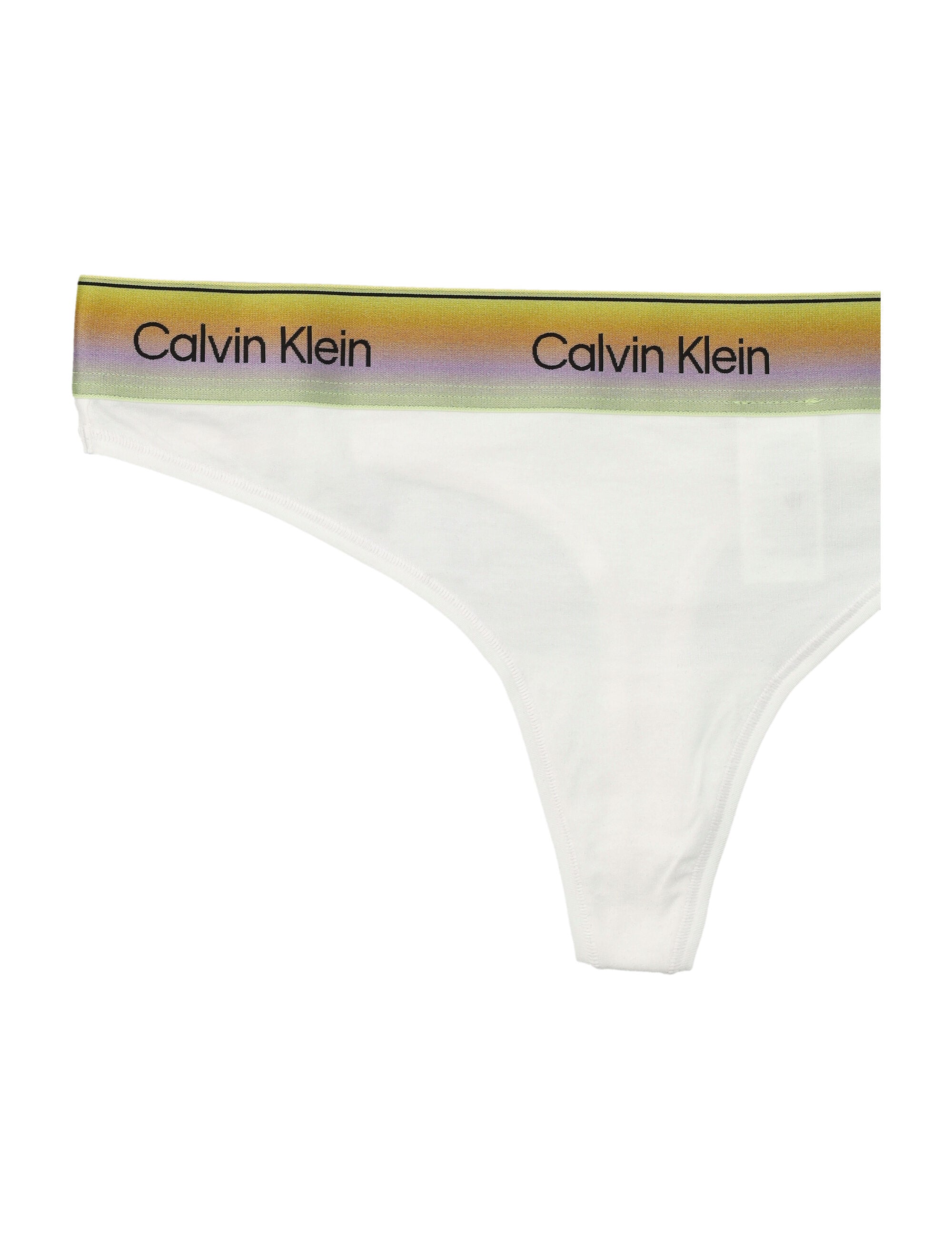 Calvin Klein Multicolor Logo Band Thong White Cotton Underwear