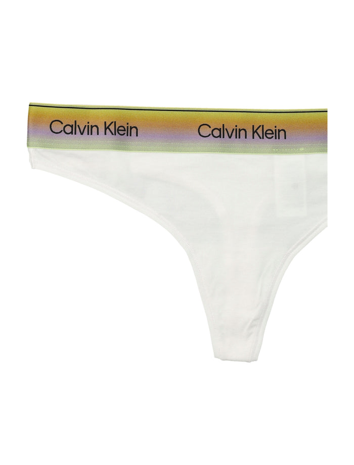 Calvin Klein Multicolor Logo Band Thong White Cotton Underwear