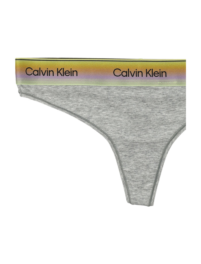 Calvin Klein Multicolor Logo Band Thong Grey Cotton Underwear
