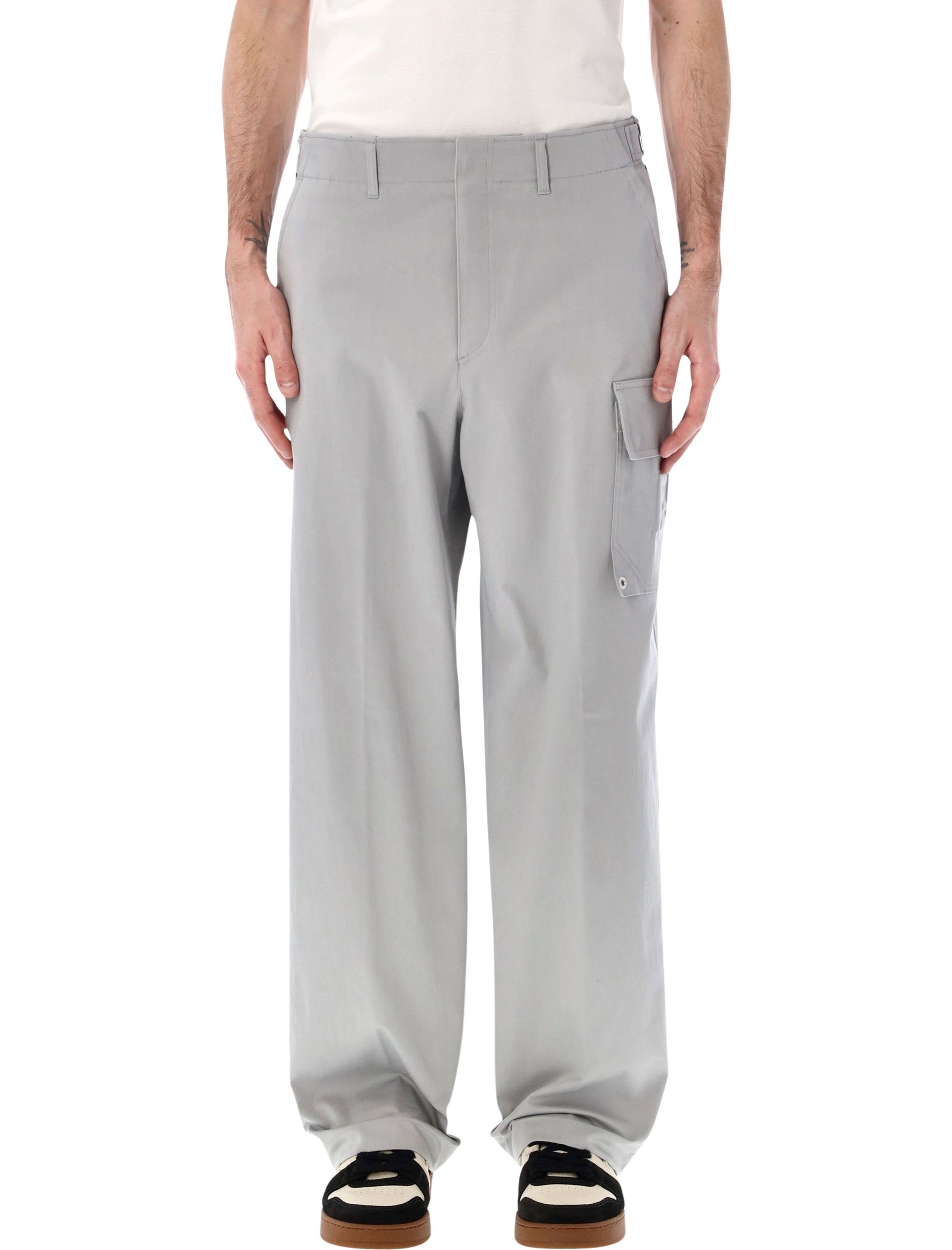 Fendi gabardine cargo trousers Silver Cotton Pant