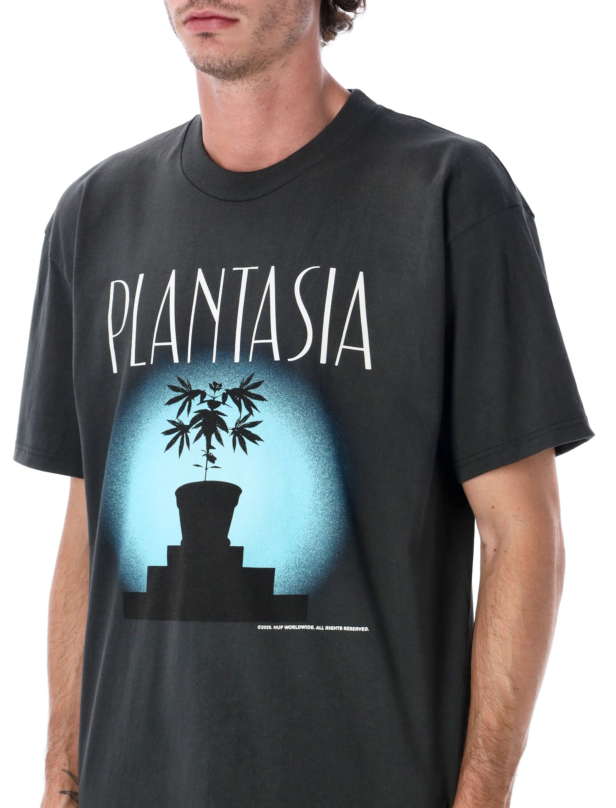HUF Plantasia Graphic T-Shirt Vintage Black Cotton