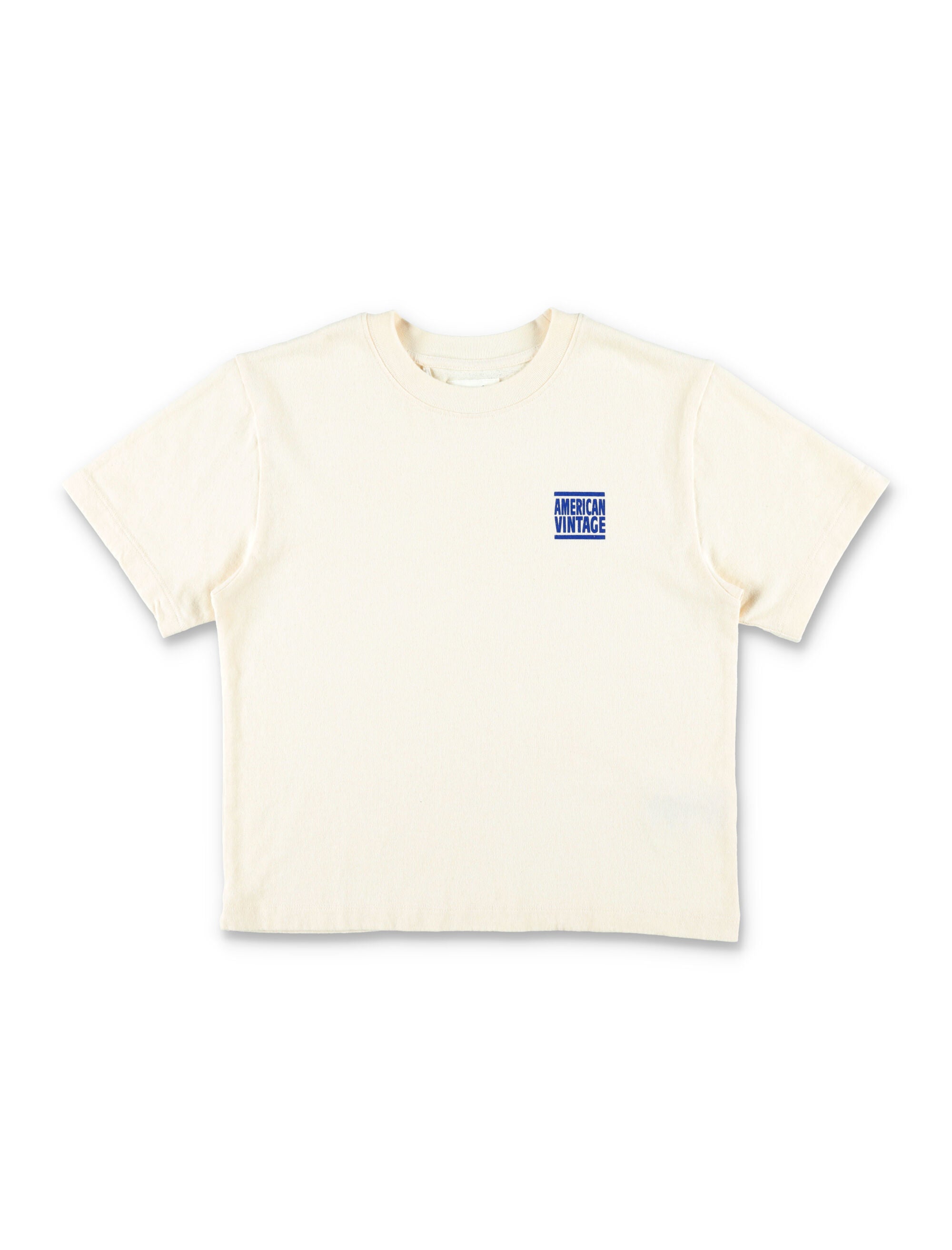 American Vintage kids Ykobow cotton t-shirt with printed logo Ecru