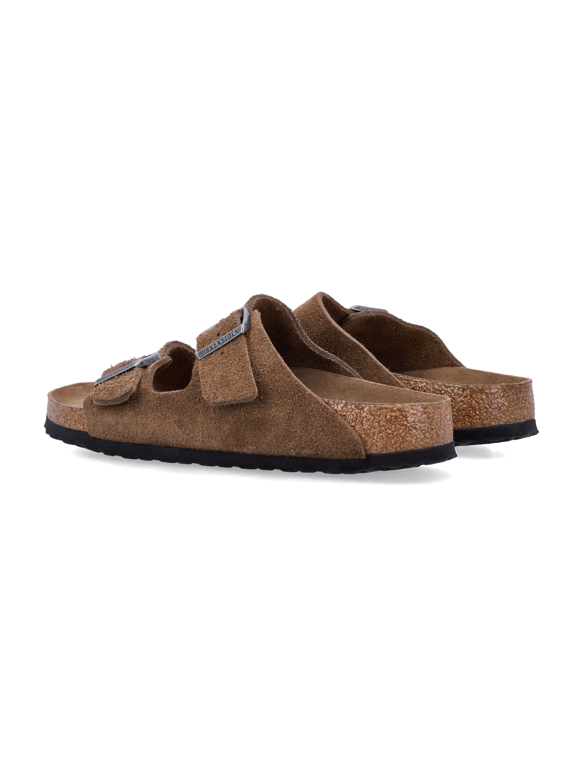 Birkenstock Arizona Suede Flat Sandals in Dark tea Dk Upper