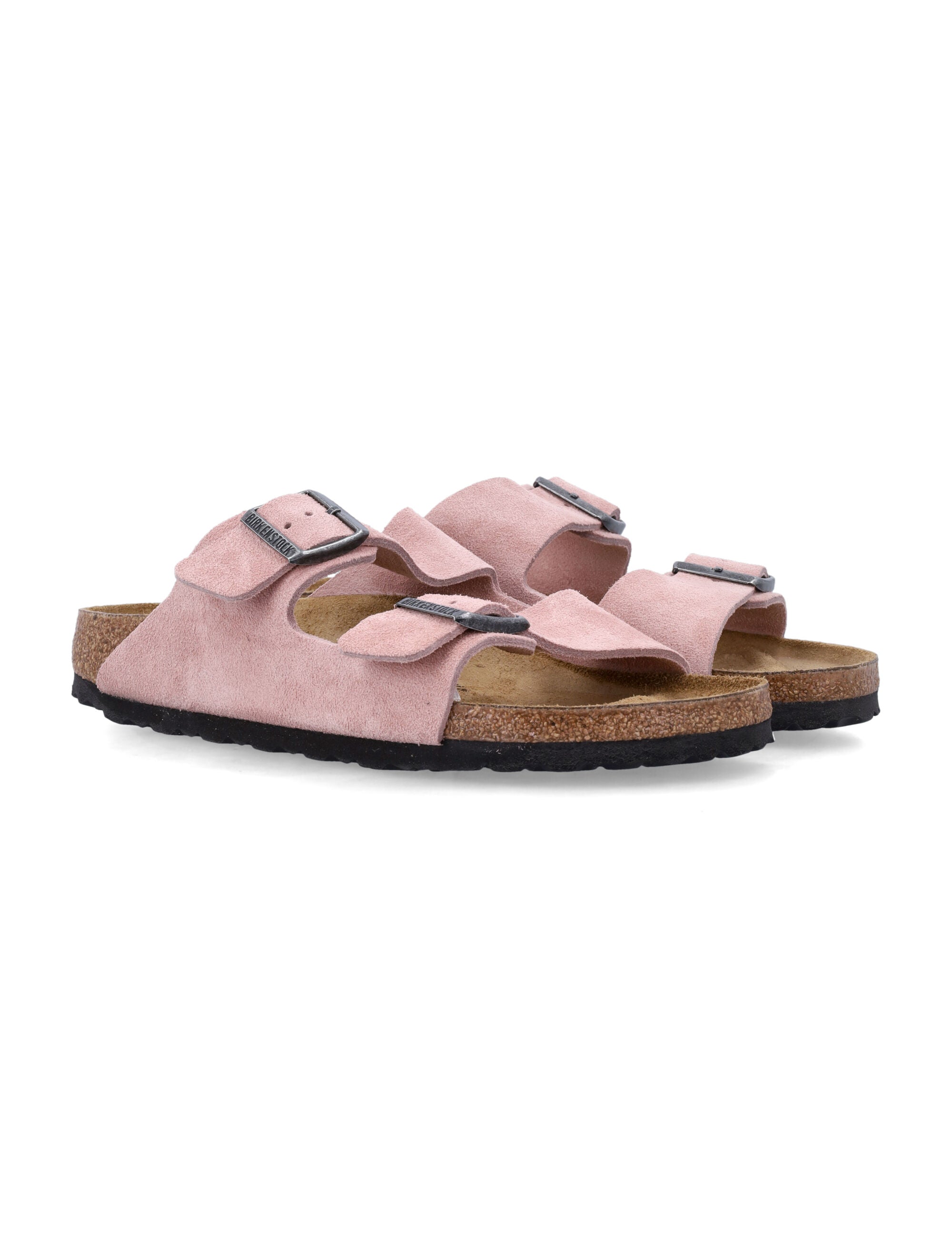 Birkenstock Arizona Pink Suede Sandals Clay Upper