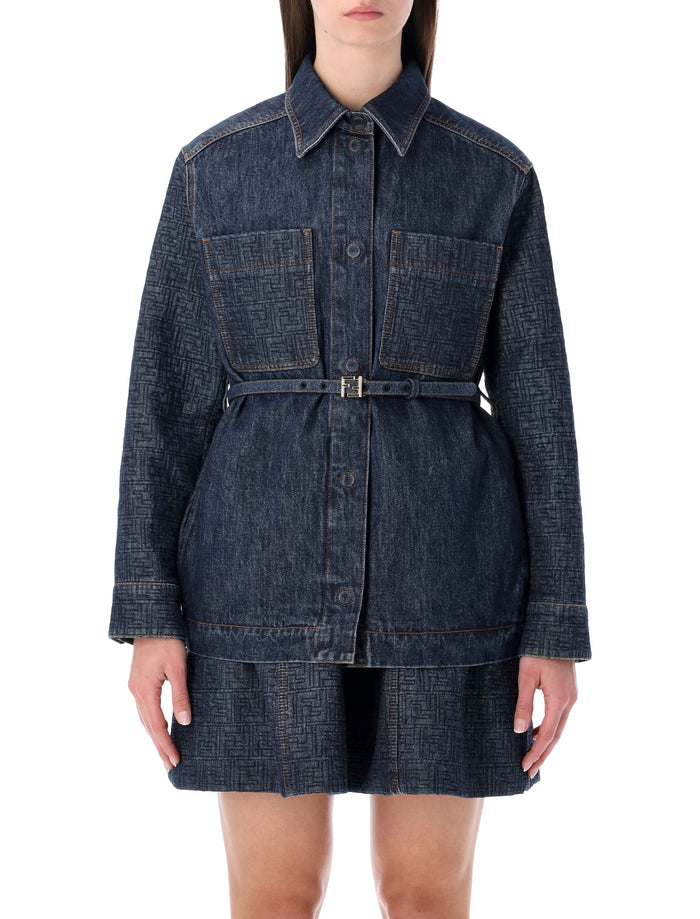 Fendi dark blue denim Go-To Jacket Cotton Lining