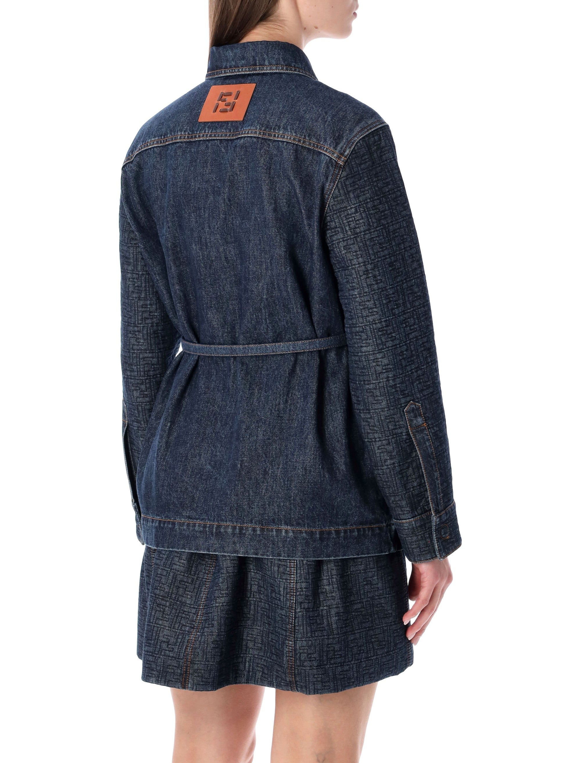 Fendi dark blue denim Go-To Jacket Cotton Lining
